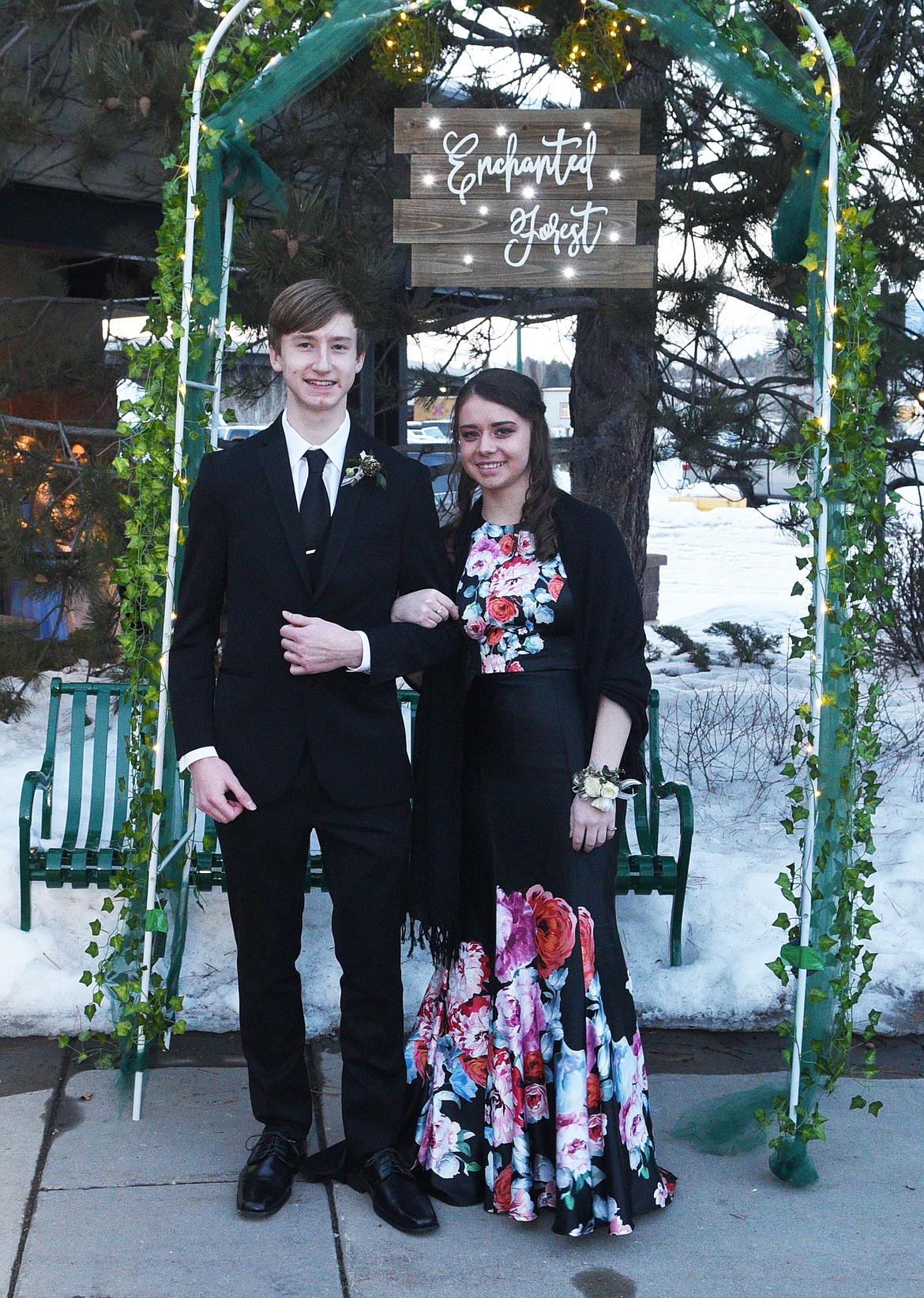 Students walk in the Grand March Saturday night during the Whitefish High School Prom at the O&#146;Shaughnessy Center. (Heidi Desch/Whitefish Pilot)