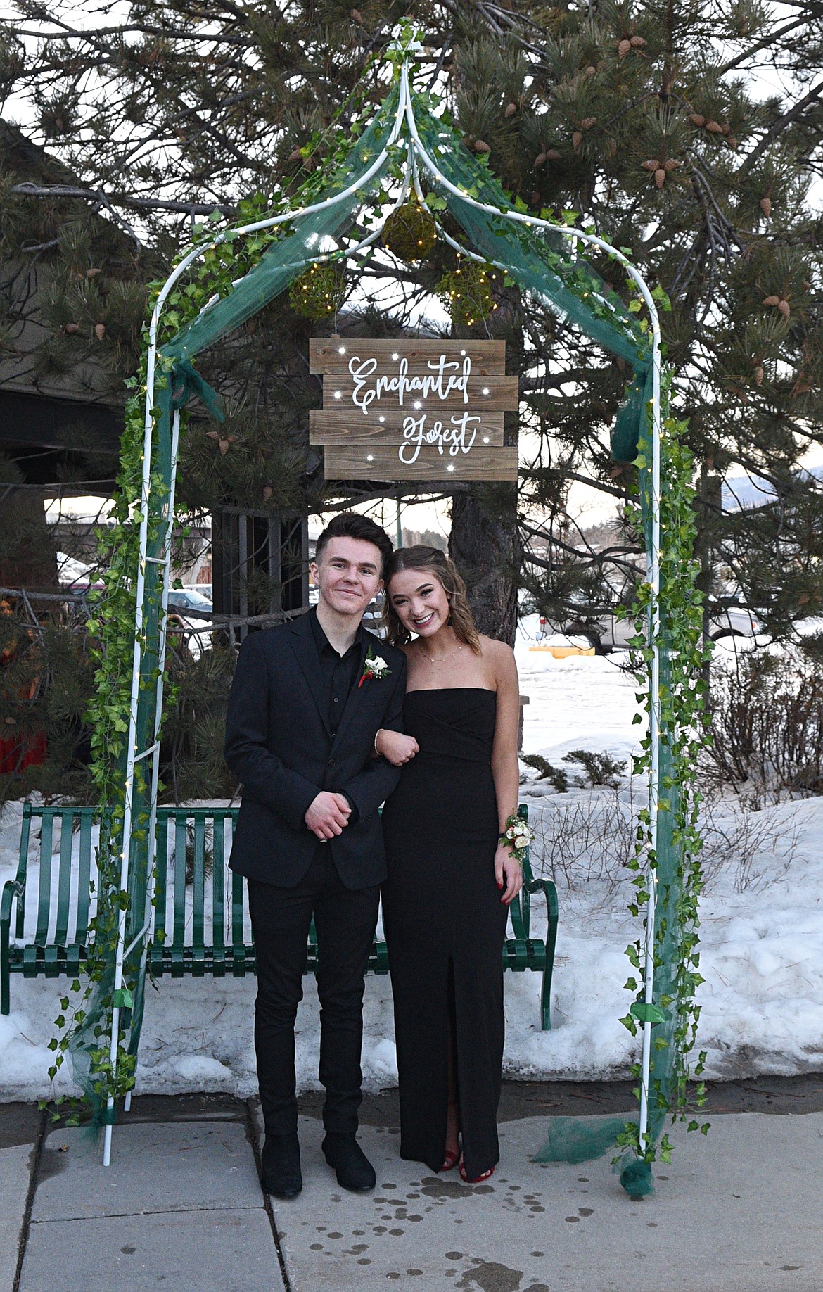 Students walk in the Grand March Saturday night during the Whitefish High School Prom at the O&#146;Shaughnessy Center. (Heidi Desch/Whitefish Pilot)