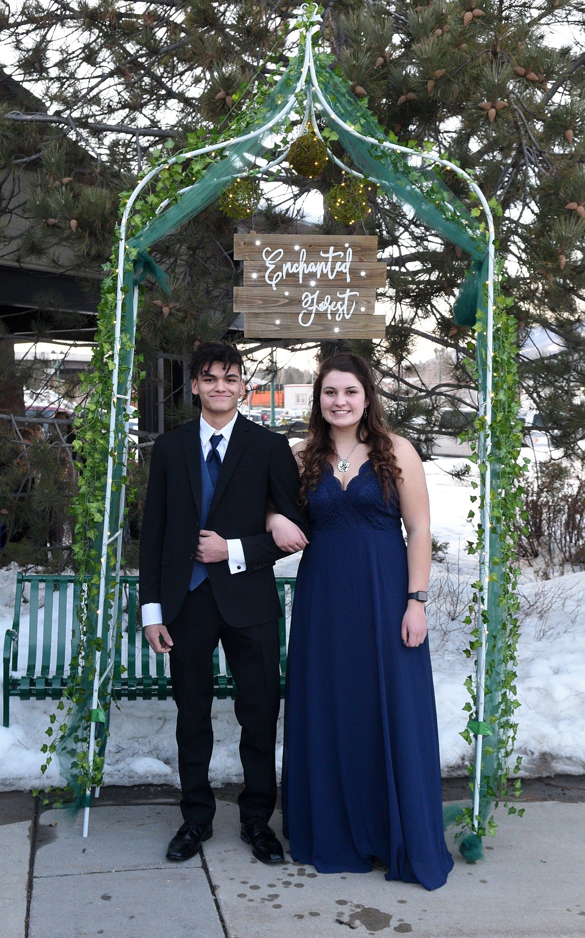 Students walk in the Grand March Saturday night during the Whitefish High School Prom at the O&#146;Shaughnessy Center. (Heidi Desch/Whitefish Pilot)