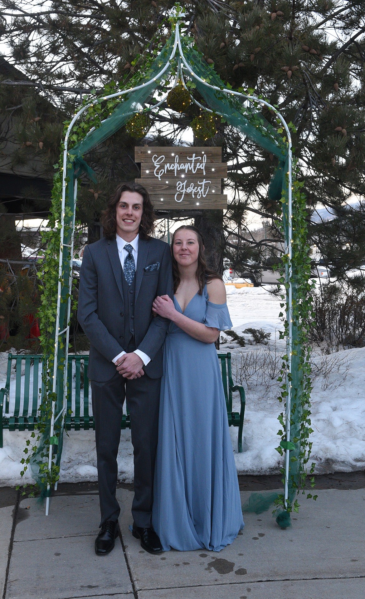 Students walk in the Grand March Saturday night during the Whitefish High School Prom at the O&#146;Shaughnessy Center. (Heidi Desch/Whitefish Pilot)