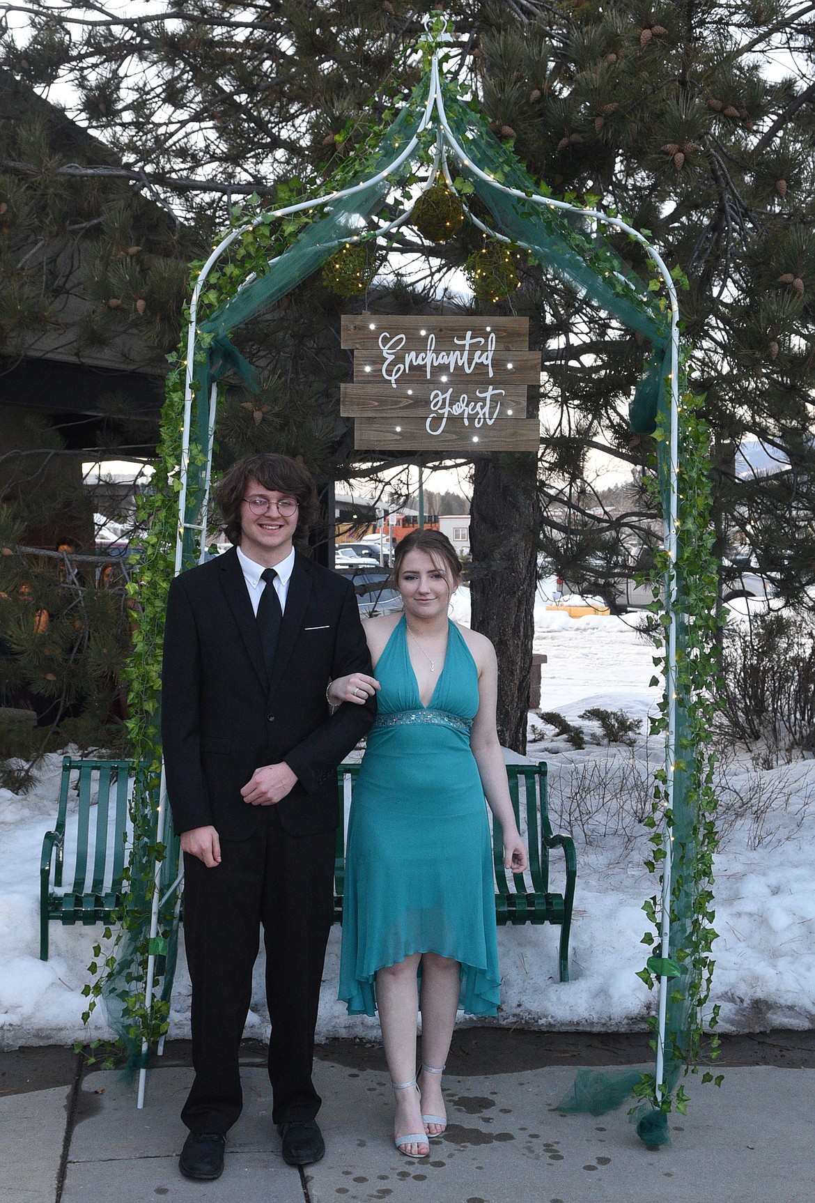 Students walk in the Grand March Saturday night during the Whitefish High School Prom at the O&#146;Shaughnessy Center. (Heidi Desch/Whitefish Pilot)