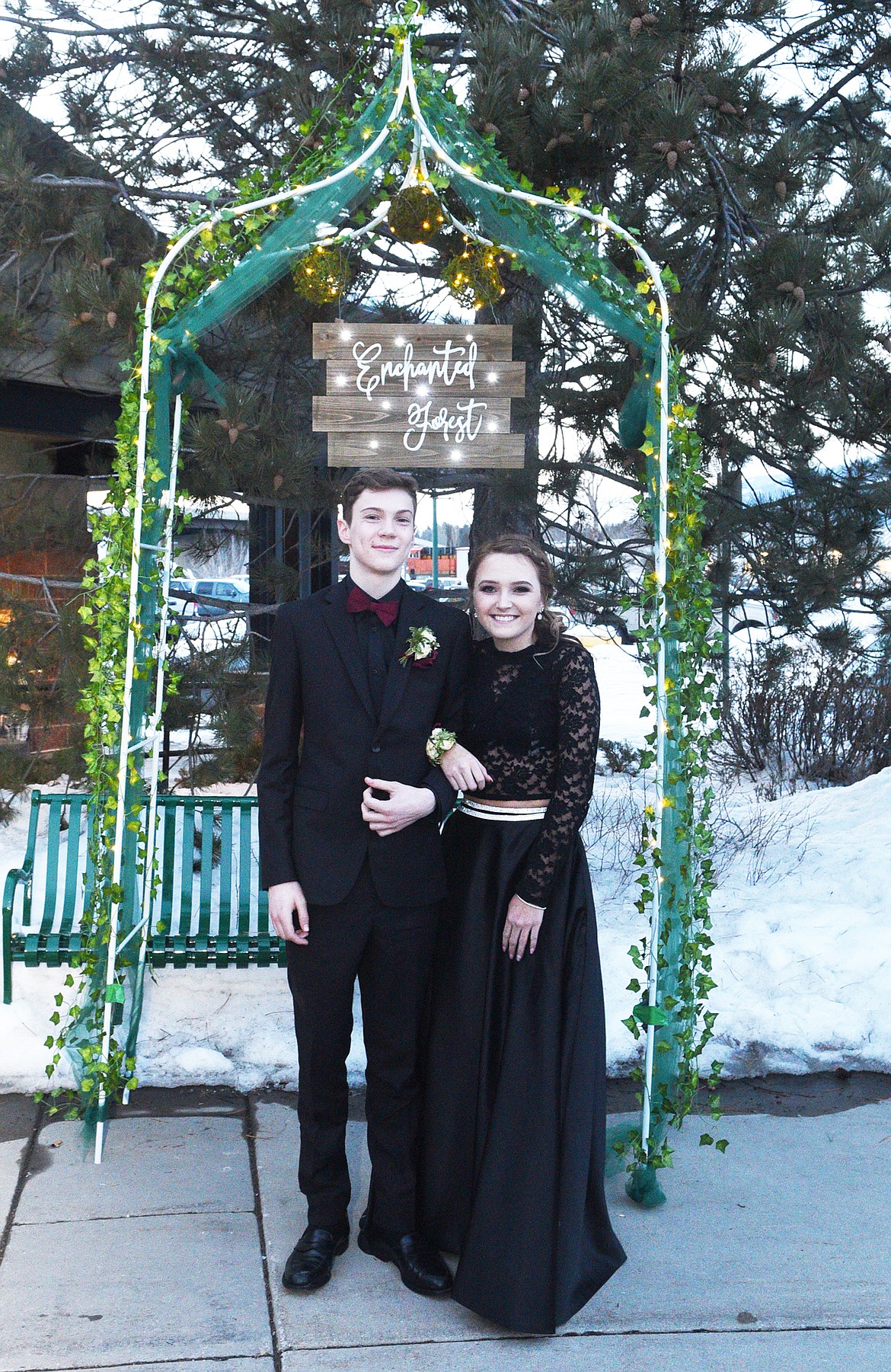 Students walk in the Grand March Saturday night during the Whitefish High School Prom at the O&#146;Shaughnessy Center. (Heidi Desch/Whitefish Pilot)