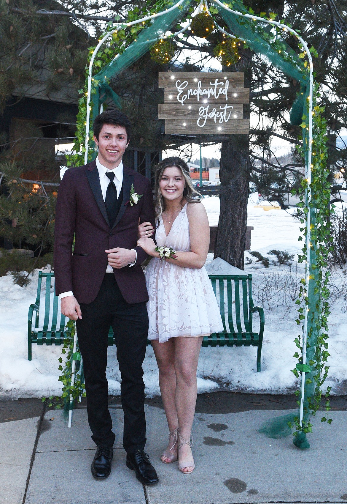 Students walk in the Grand March Saturday night during the Whitefish High School Prom at the O&#146;Shaughnessy Center. (Heidi Desch/Whitefish Pilot)