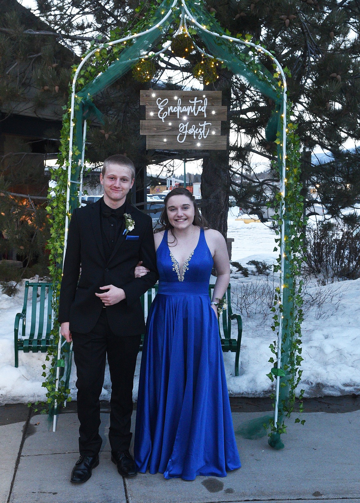 Students walk in the Grand March Saturday night during the Whitefish High School Prom at the O&#146;Shaughnessy Center. (Heidi Desch/Whitefish Pilot)