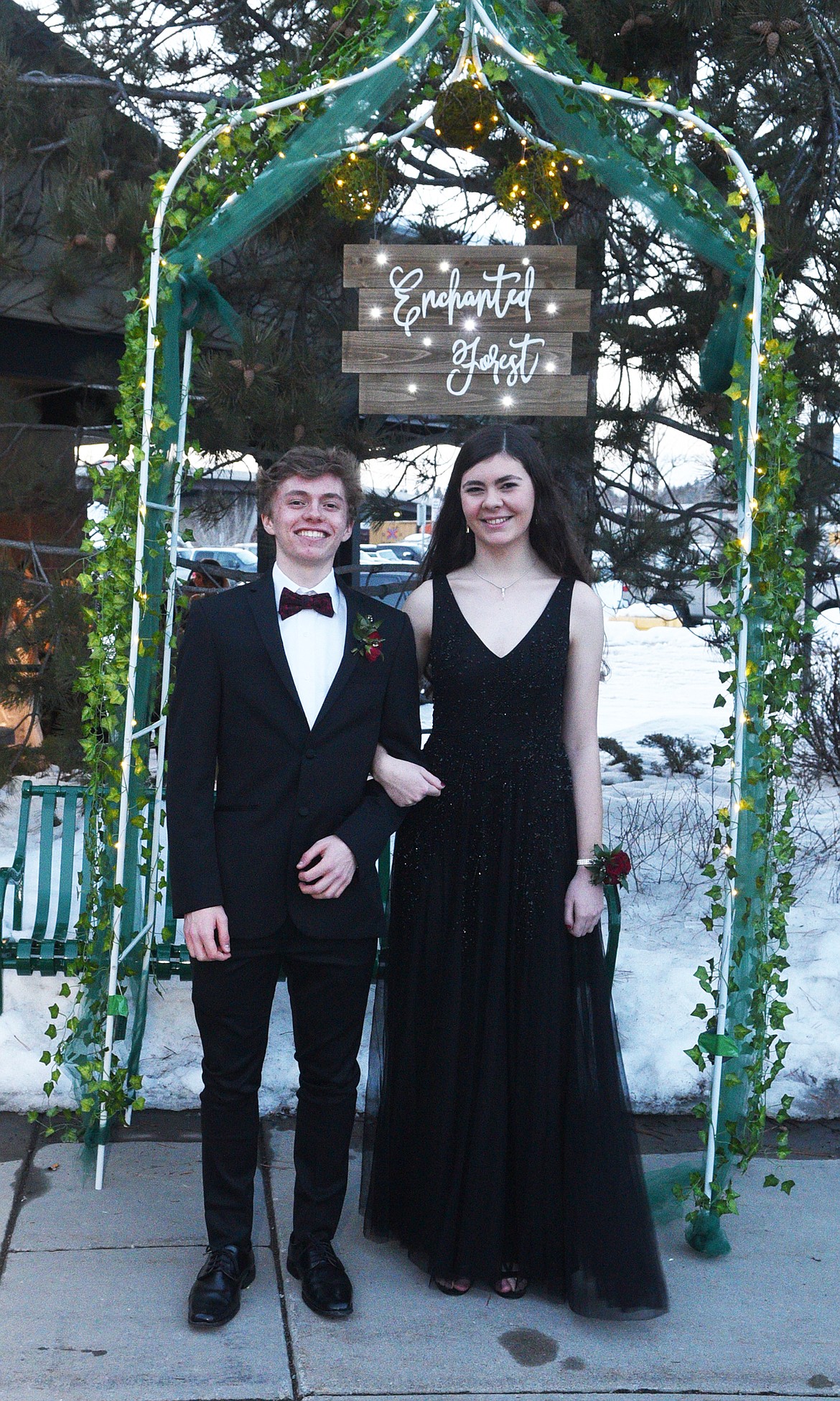 Students walk in the Grand March Saturday night during the Whitefish High School Prom at the O&#146;Shaughnessy Center. (Heidi Desch/Whitefish Pilot)