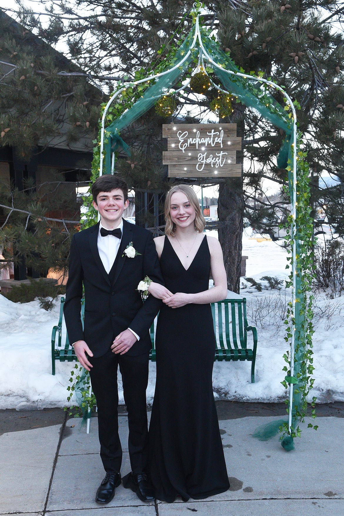 Students walk in the Grand March Saturday night during the Whitefish High School Prom at the O&#146;Shaughnessy Center. (Heidi Desch/Whitefish Pilot)