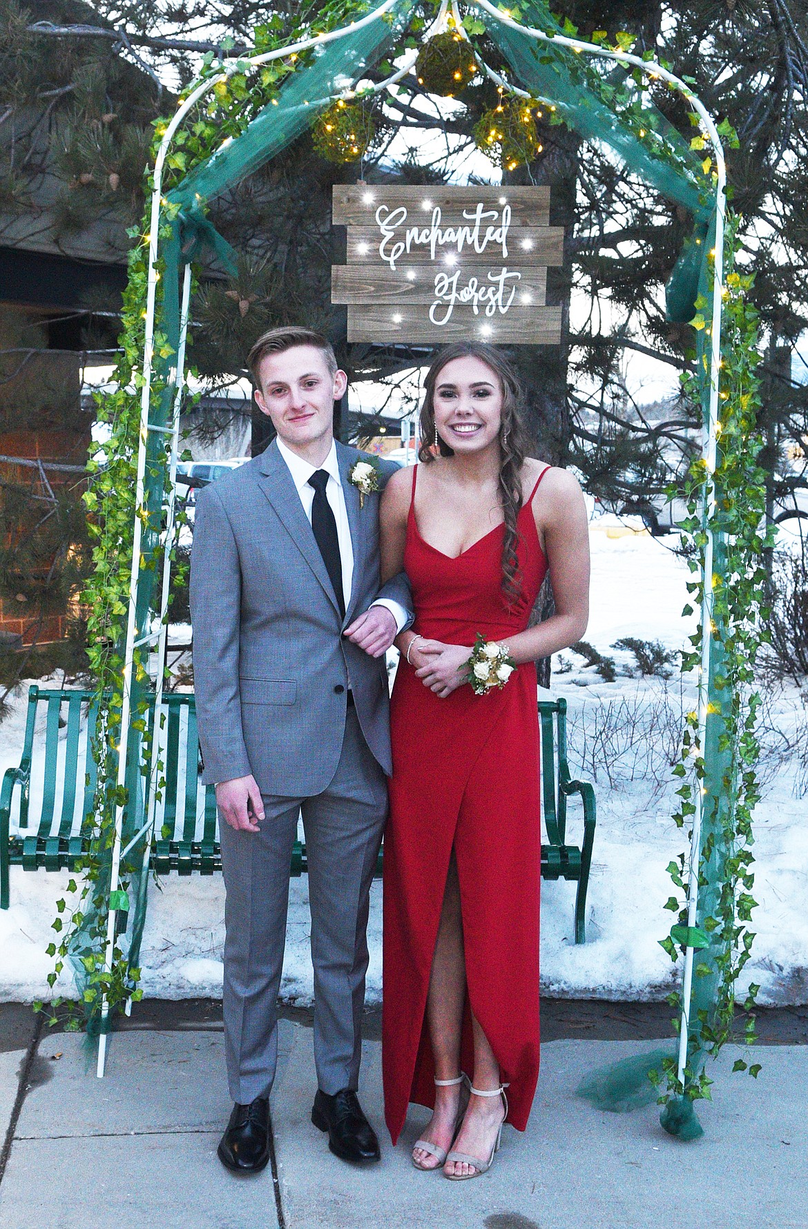 Students walk in the Grand March Saturday night during the Whitefish High School Prom at the O&#146;Shaughnessy Center. (Heidi Desch/Whitefish Pilot)