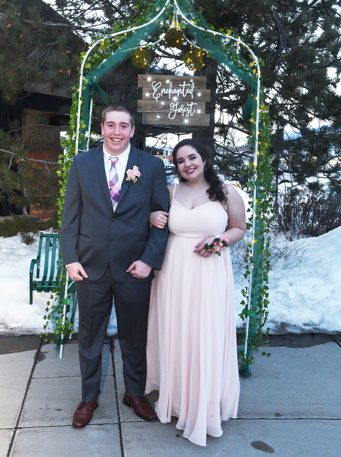 Students walk in the Grand March Saturday night during the Whitefish High School Prom at the O&#146;Shaughnessy Center. (Heidi Desch/Whitefish Pilot)