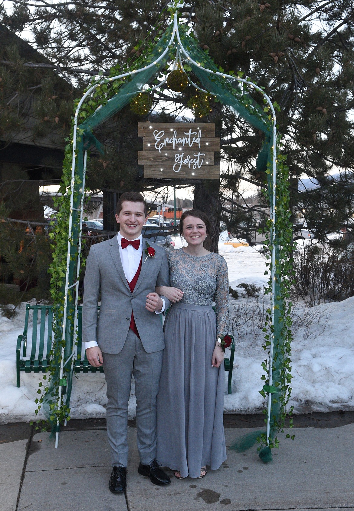 Students walk in the Grand March Saturday night during the Whitefish High School Prom at the O&#146;Shaughnessy Center. (Heidi Desch/Whitefish Pilot)