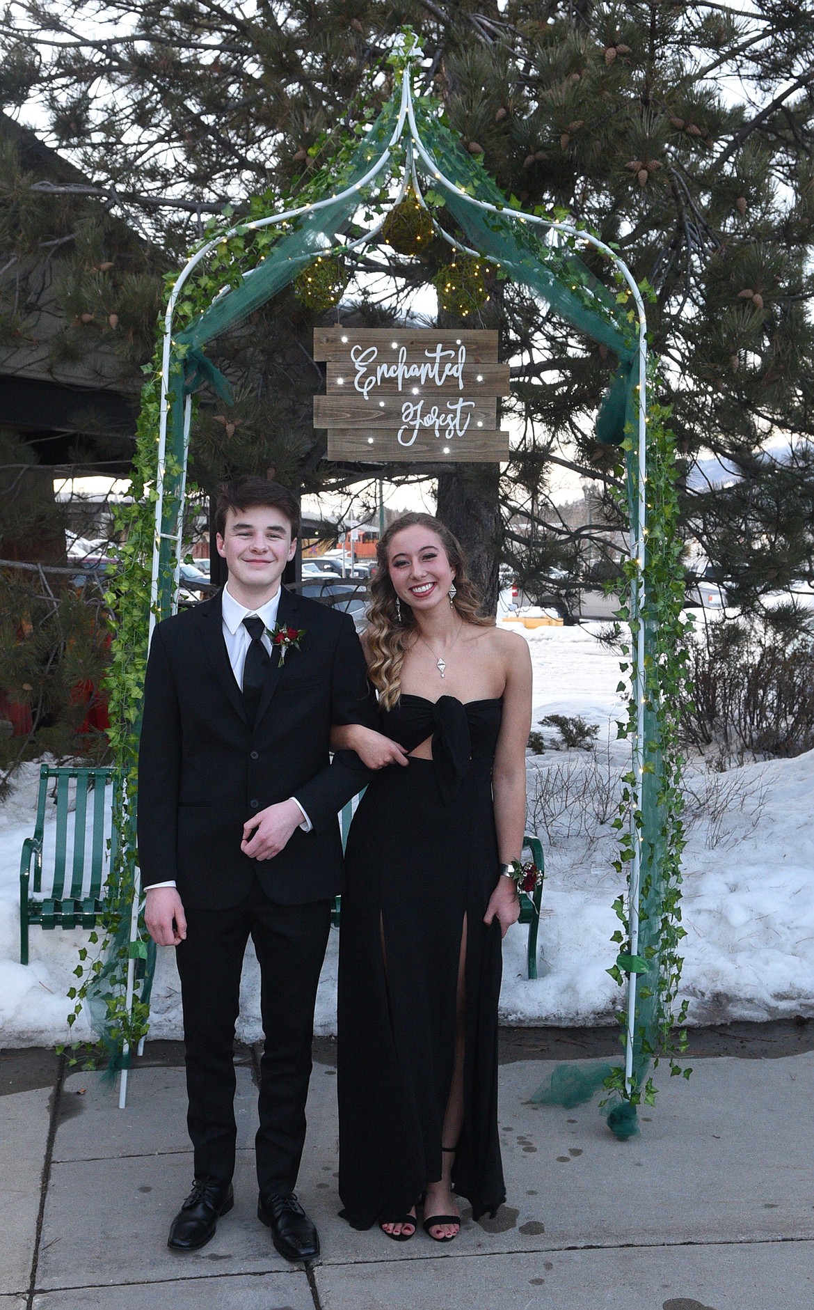 Students walk in the Grand March Saturday night during the Whitefish High School Prom at the O&#146;Shaughnessy Center. (Heidi Desch/Whitefish Pilot)