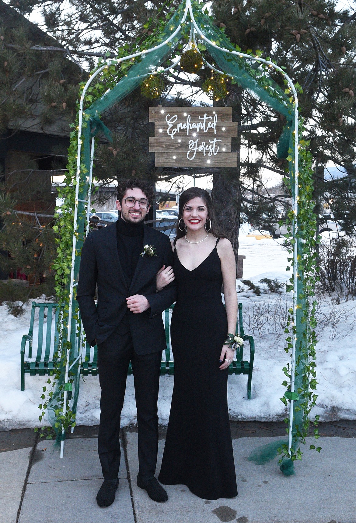 Students walk in the Grand March Saturday night during the Whitefish High School Prom at the O&#146;Shaughnessy Center. (Heidi Desch/Whitefish Pilot)