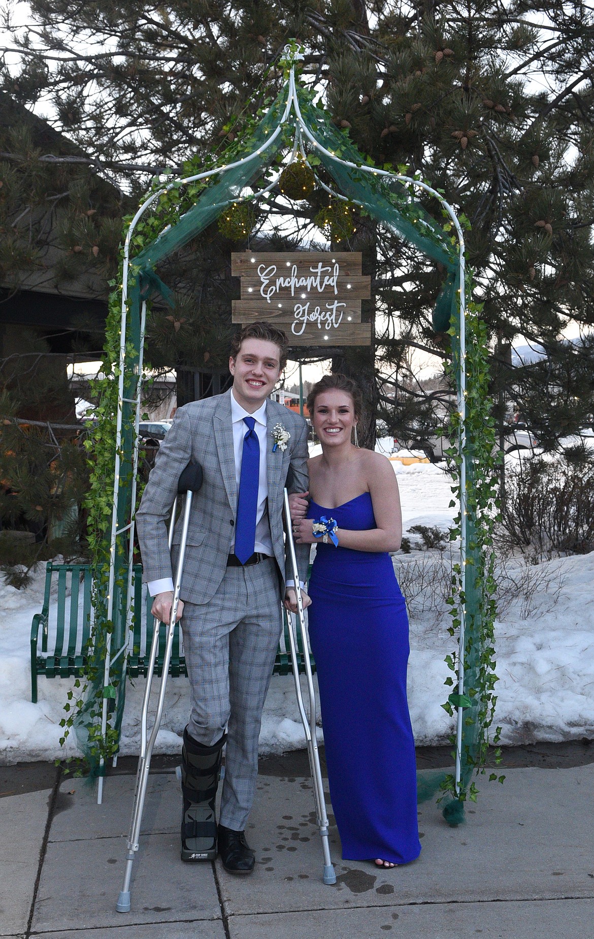 Students walk in the Grand March Saturday night during the Whitefish High School Prom at the O&#146;Shaughnessy Center. (Heidi Desch/Whitefish Pilot)