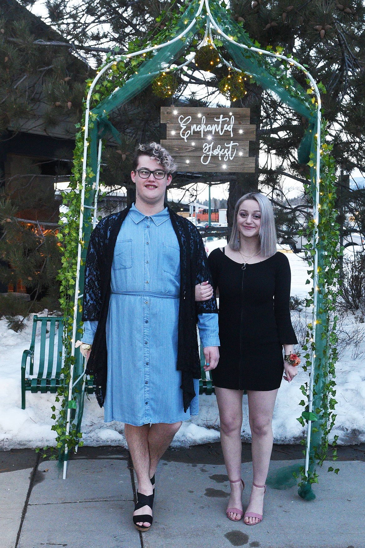 Students walk in the Grand March Saturday night during the Whitefish High School Prom at the O&#146;Shaughnessy Center. (Heidi Desch/Whitefish Pilot)