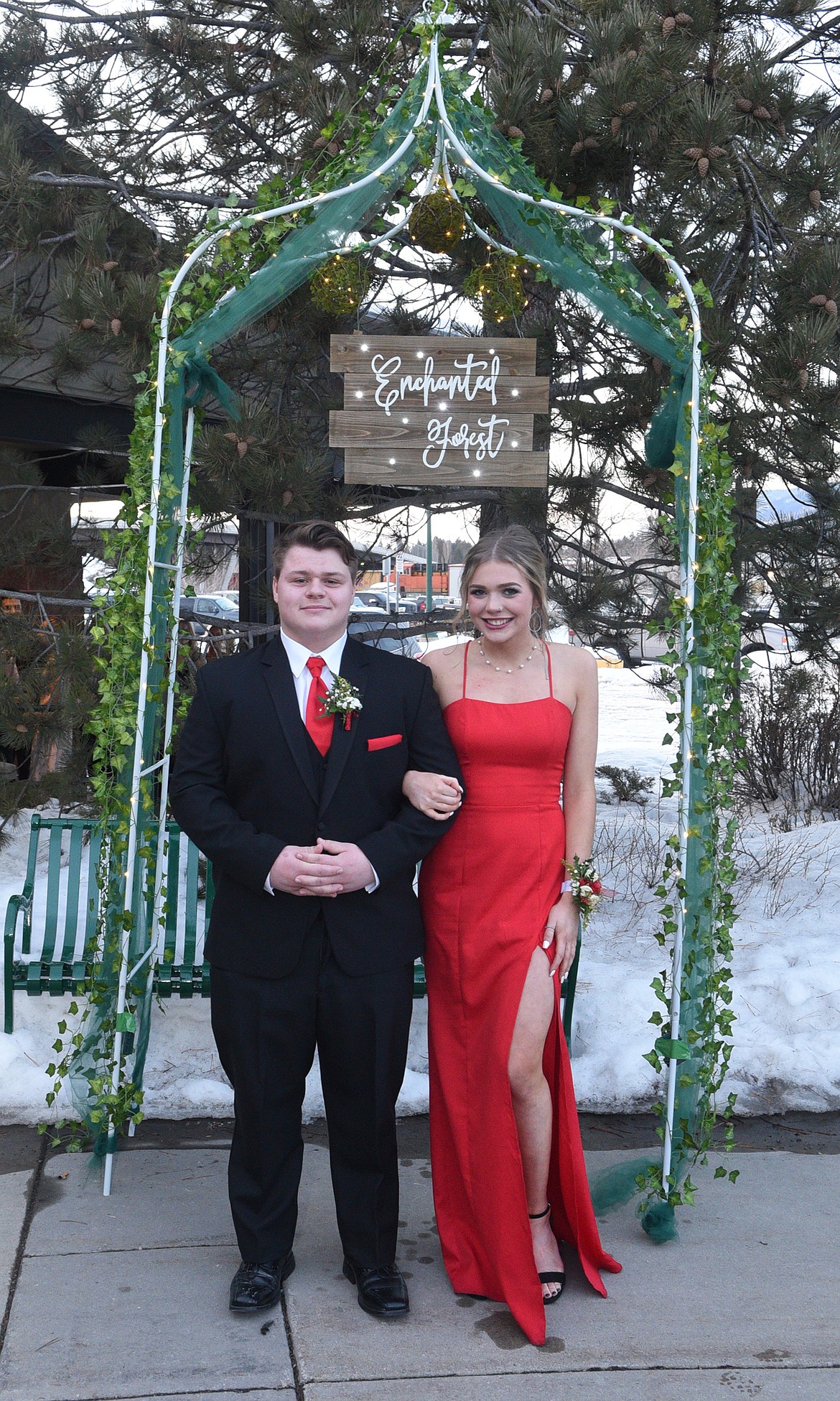 Students walk in the Grand March Saturday night during the Whitefish High School Prom at the O&#146;Shaughnessy Center. (Heidi Desch/Whitefish Pilot)