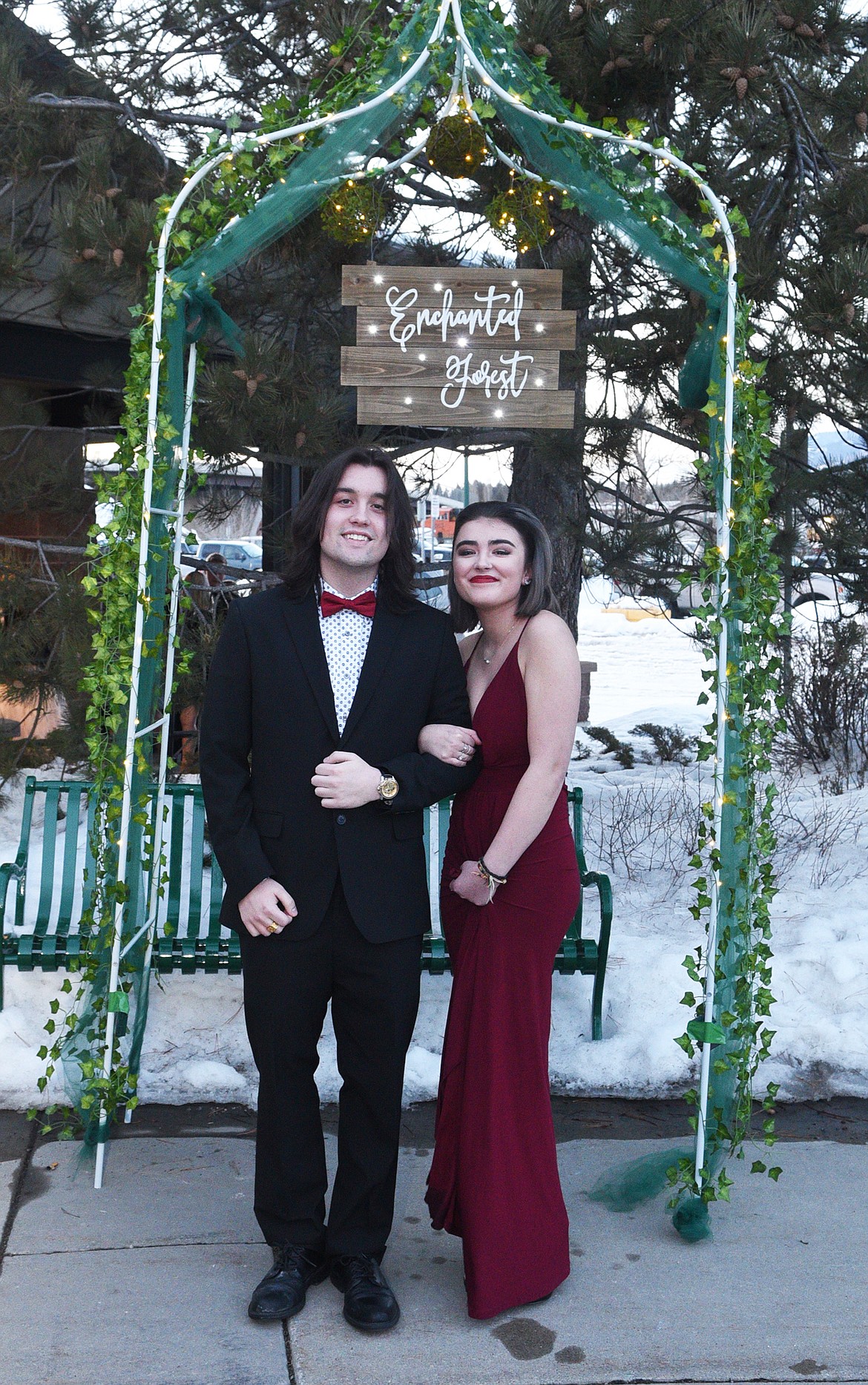 Students walk in the Grand March Saturday night during the Whitefish High School Prom at the O&#146;Shaughnessy Center. (Heidi Desch/Whitefish Pilot)