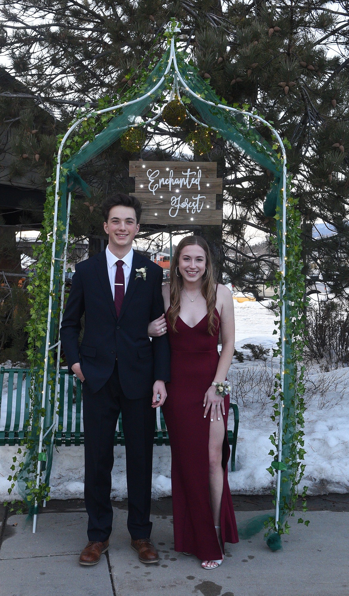 Students walk in the Grand March Saturday night during the Whitefish High School Prom at the O&#146;Shaughnessy Center. (Heidi Desch/Whitefish Pilot)