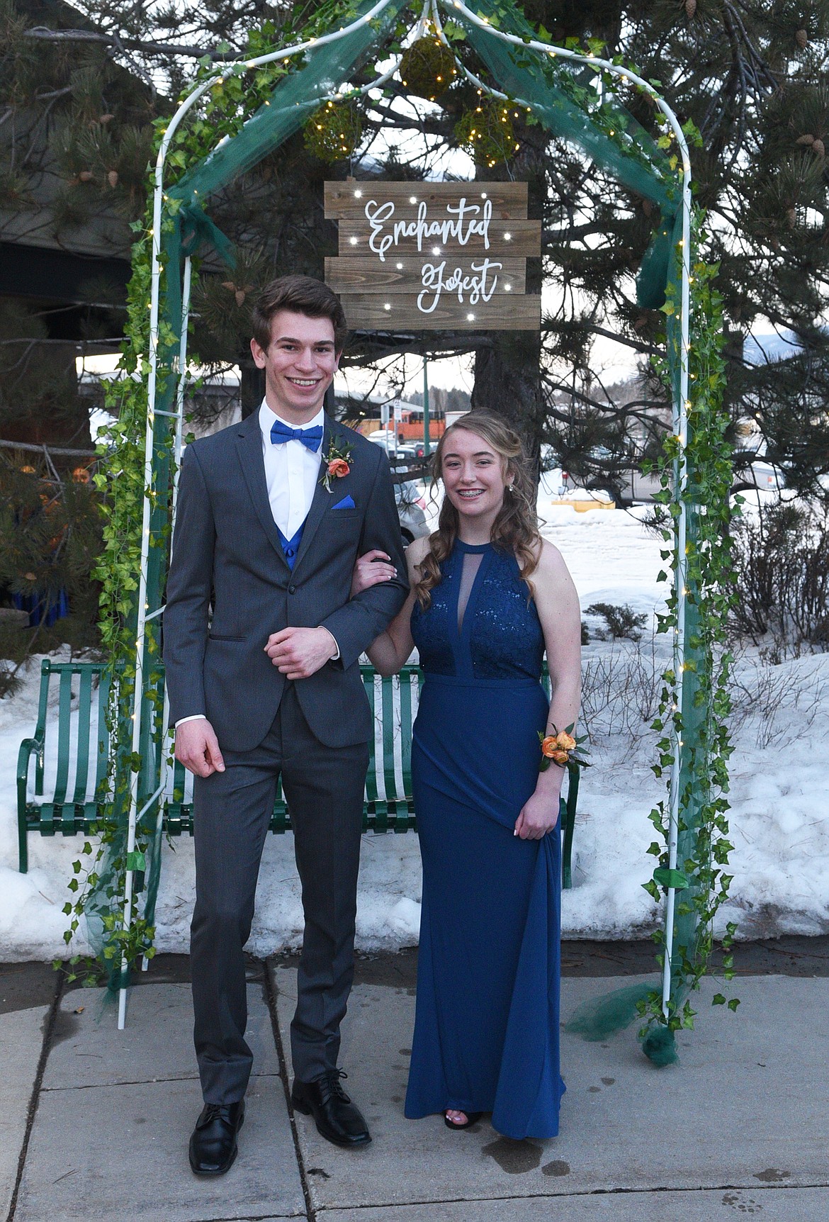 Students walk in the Grand March Saturday night during the Whitefish High School Prom at the O&#146;Shaughnessy Center. (Heidi Desch/Whitefish Pilot)