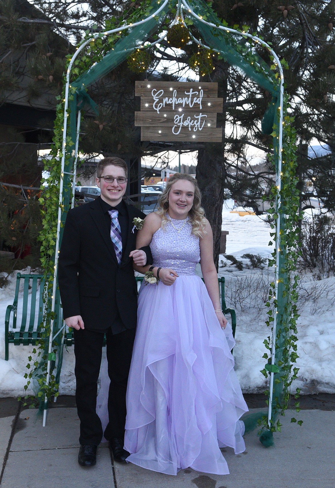 Students walk in the Grand March Saturday night during the Whitefish High School Prom at the O&#146;Shaughnessy Center. (Heidi Desch/Whitefish Pilot)