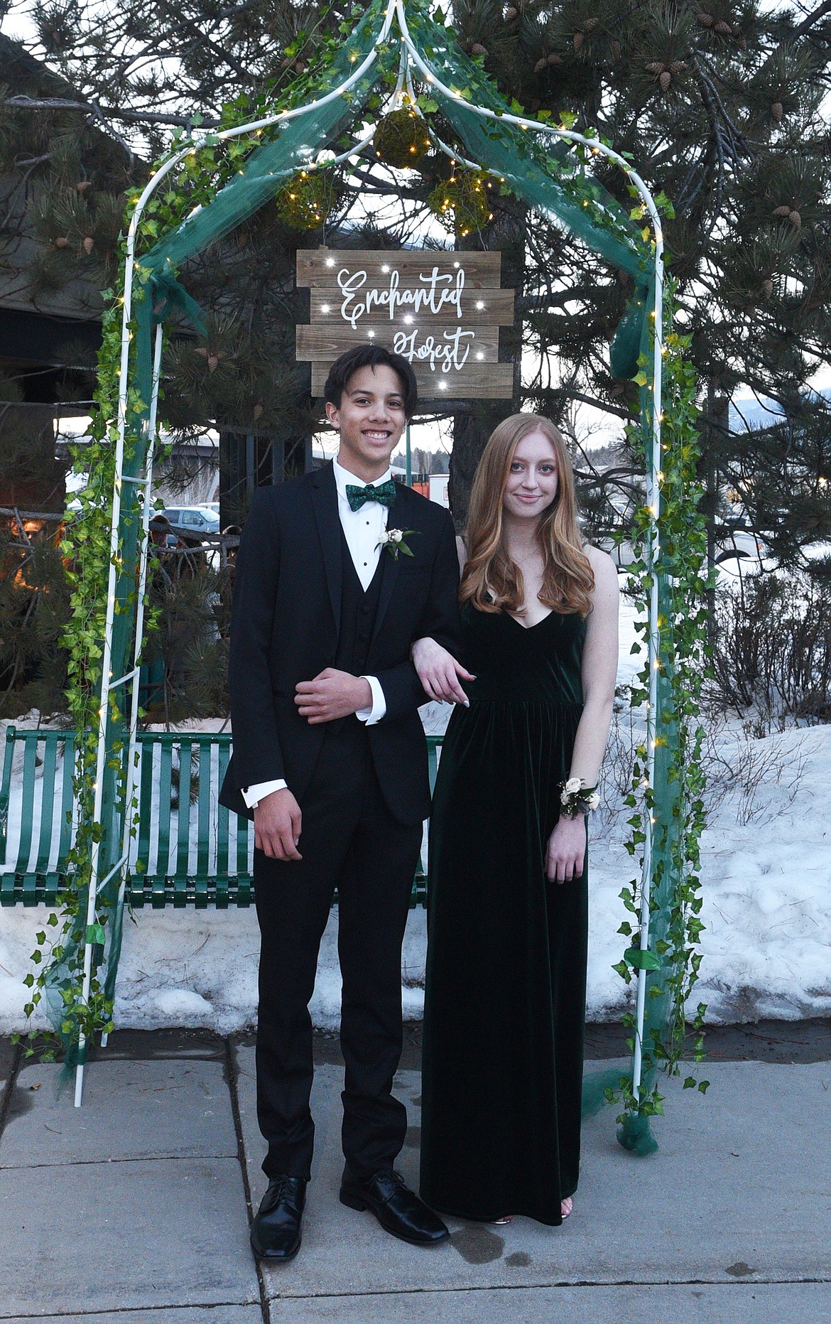 Students walk in the Grand March Saturday night during the Whitefish High School Prom at the O&#146;Shaughnessy Center. (Heidi Desch/Whitefish Pilot)