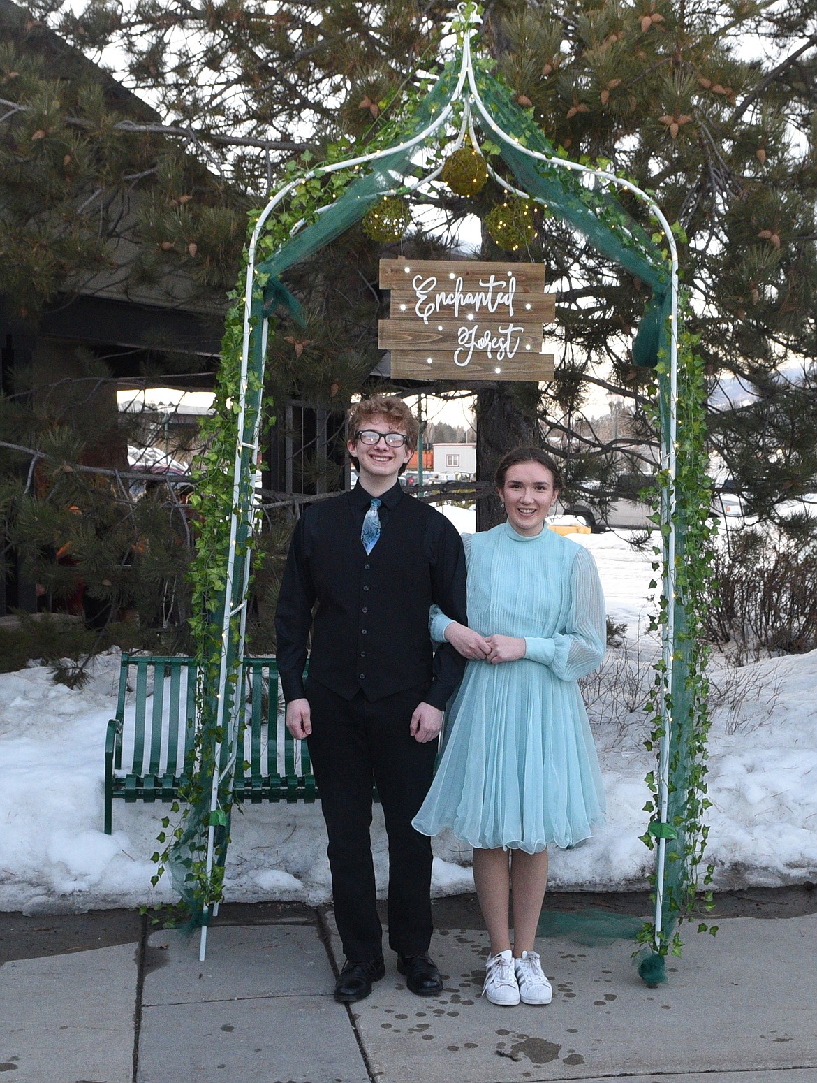 Students walk in the Grand March Saturday night during the Whitefish High School Prom at the O&#146;Shaughnessy Center. (Heidi Desch/Whitefish Pilot)