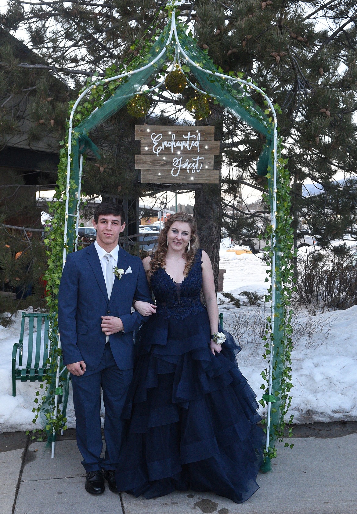 Students walk in the Grand March Saturday night during the Whitefish High School Prom at the O&#146;Shaughnessy Center. (Heidi Desch/Whitefish Pilot)