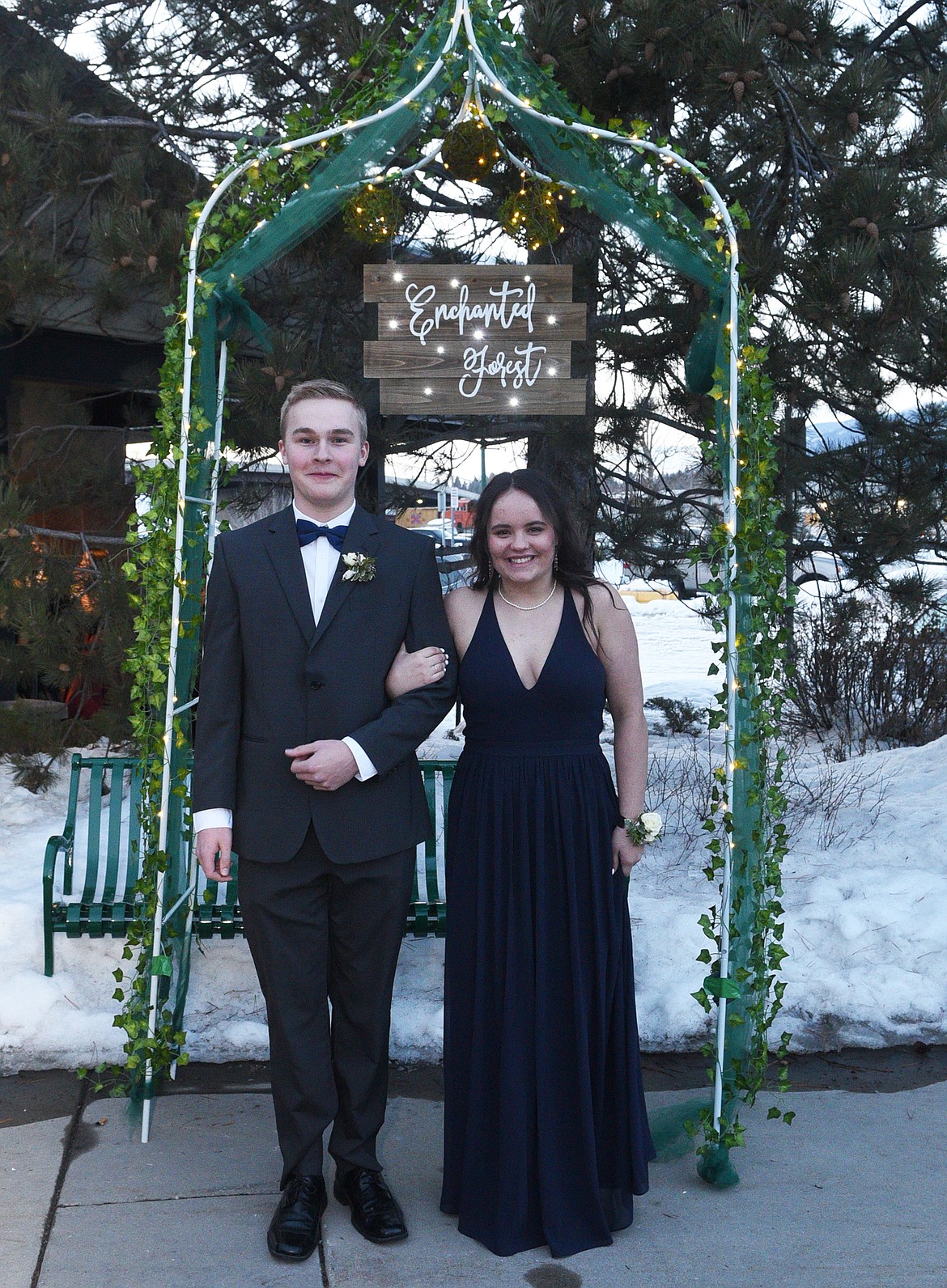 Students walk in the Grand March Saturday night during the Whitefish High School Prom at the O&#146;Shaughnessy Center. (Heidi Desch/Whitefish Pilot)