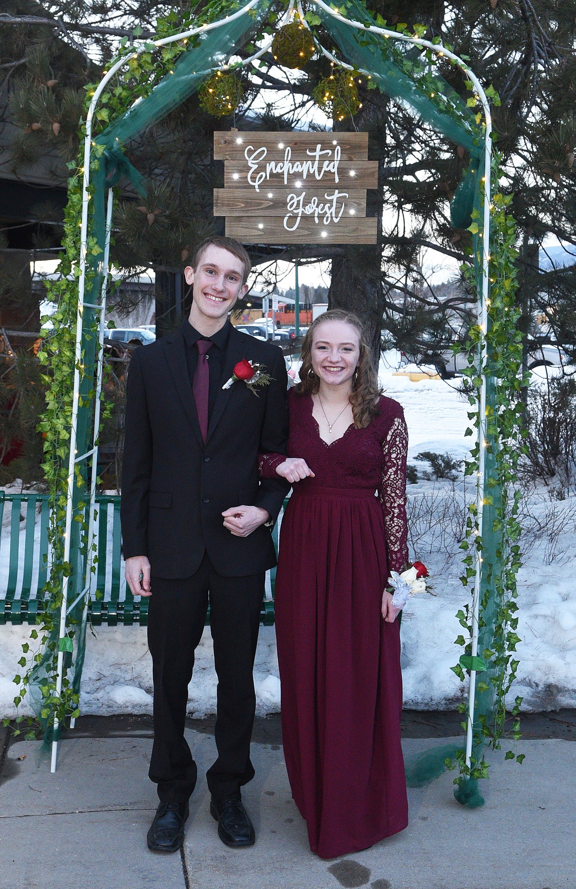 Students walk in the Grand March Saturday night during the Whitefish High School Prom at the O&#146;Shaughnessy Center. (Heidi Desch/Whitefish Pilot)