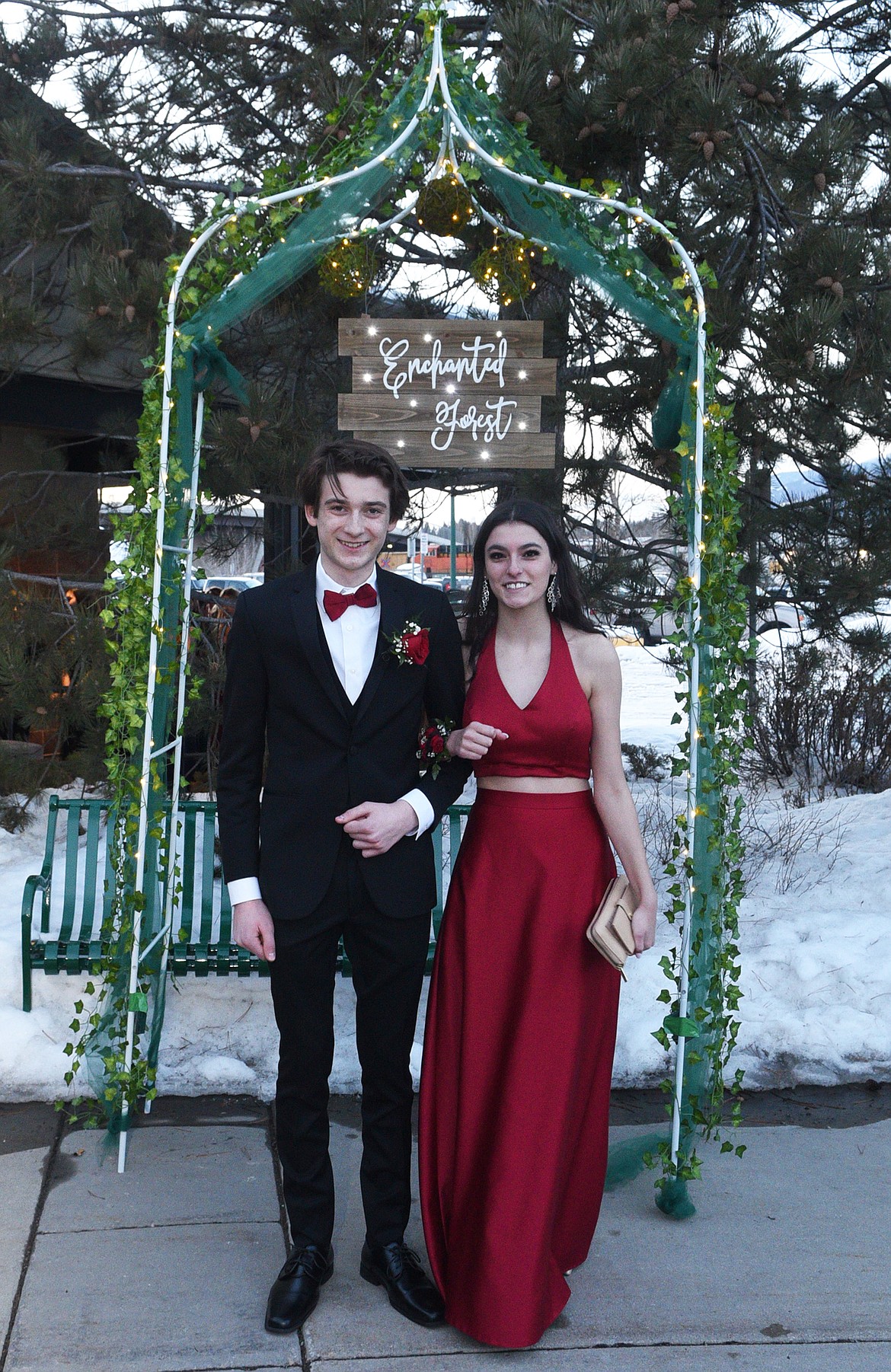 Students walk in the Grand March Saturday night during the Whitefish High School Prom at the O&#146;Shaughnessy Center. (Heidi Desch/Whitefish Pilot)