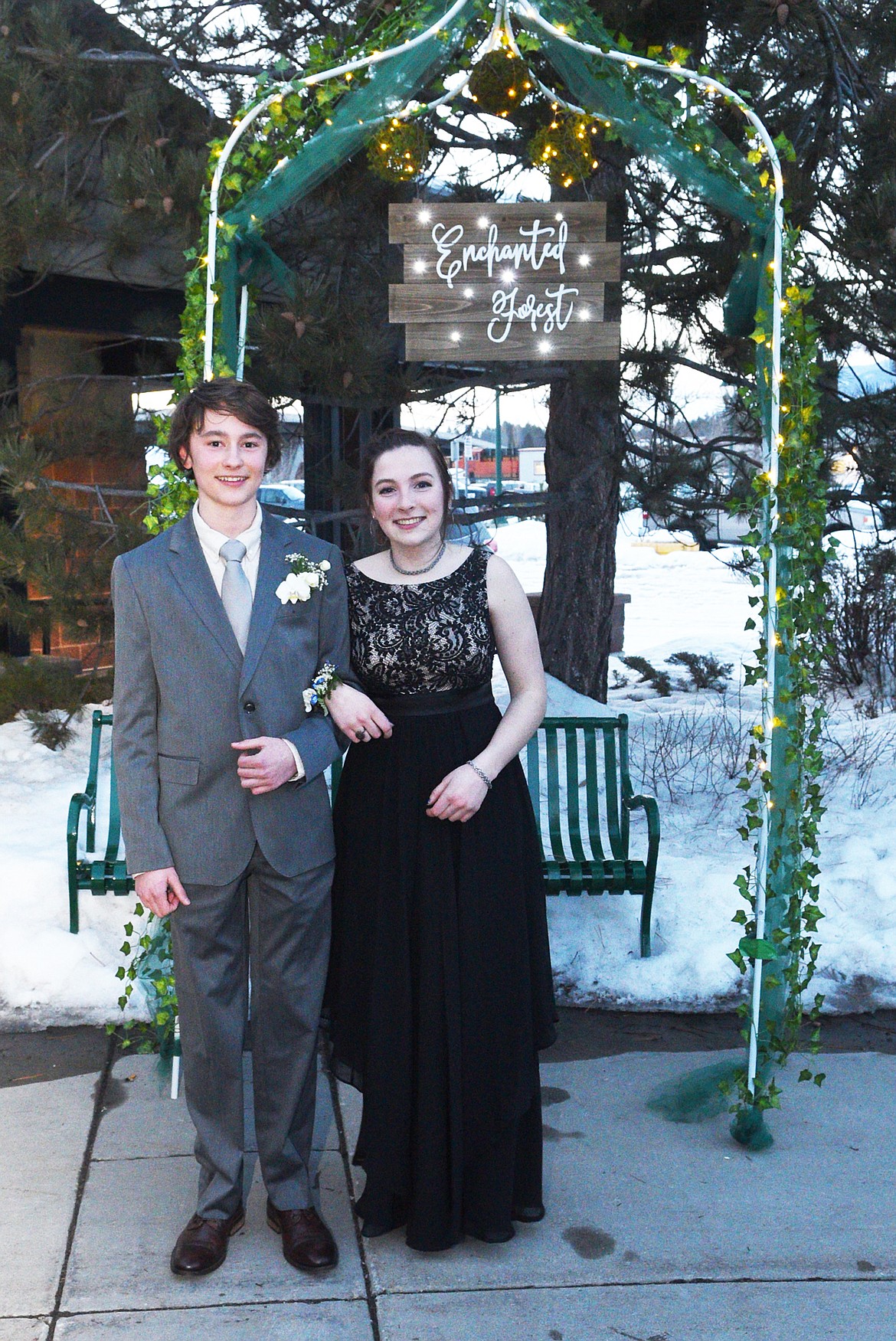 Students walk in the Grand March Saturday night during the Whitefish High School Prom at the O&#146;Shaughnessy Center. (Heidi Desch/Whitefish Pilot)