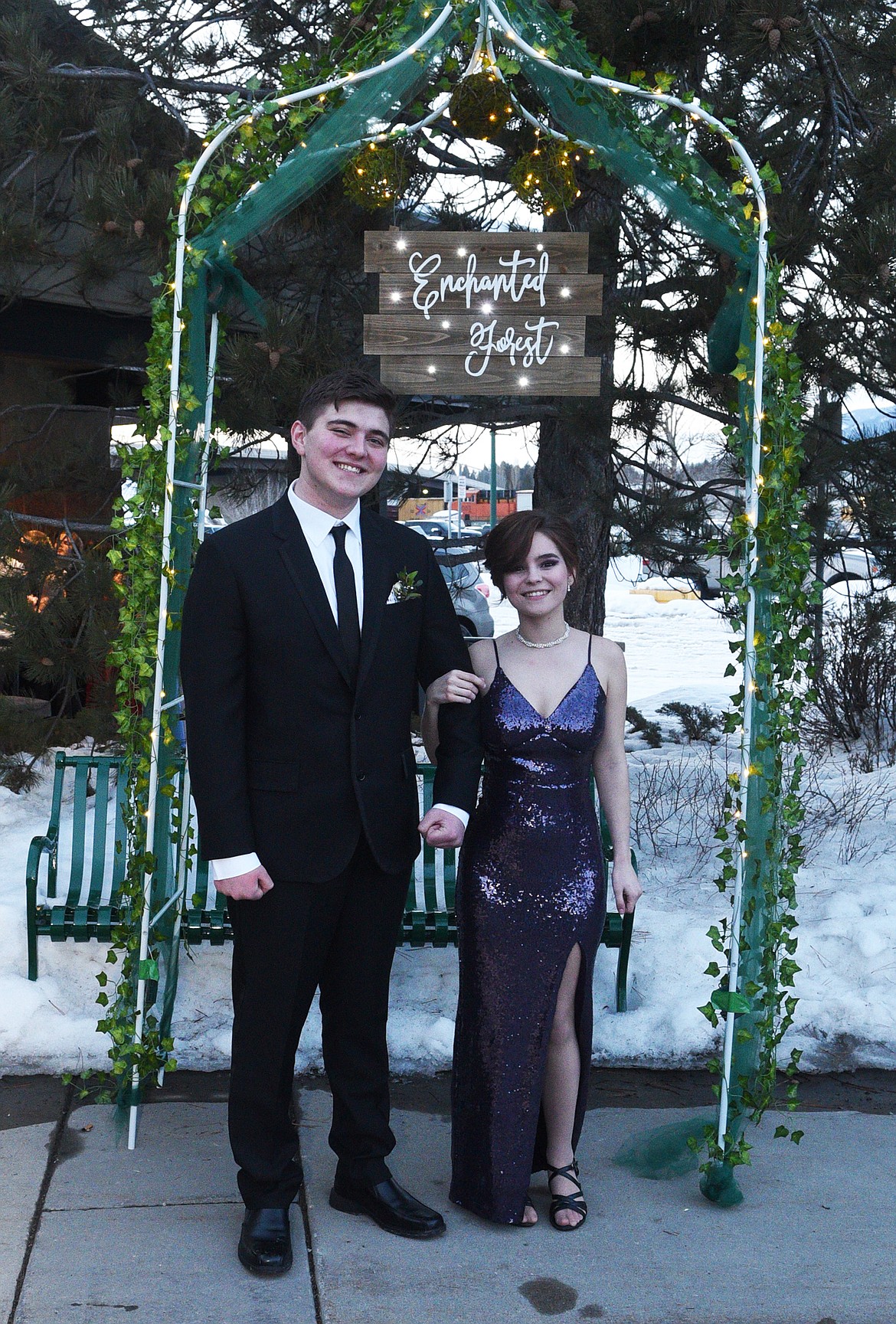 Students walk in the Grand March Saturday night during the Whitefish High School Prom at the O&#146;Shaughnessy Center. (Heidi Desch/Whitefish Pilot)