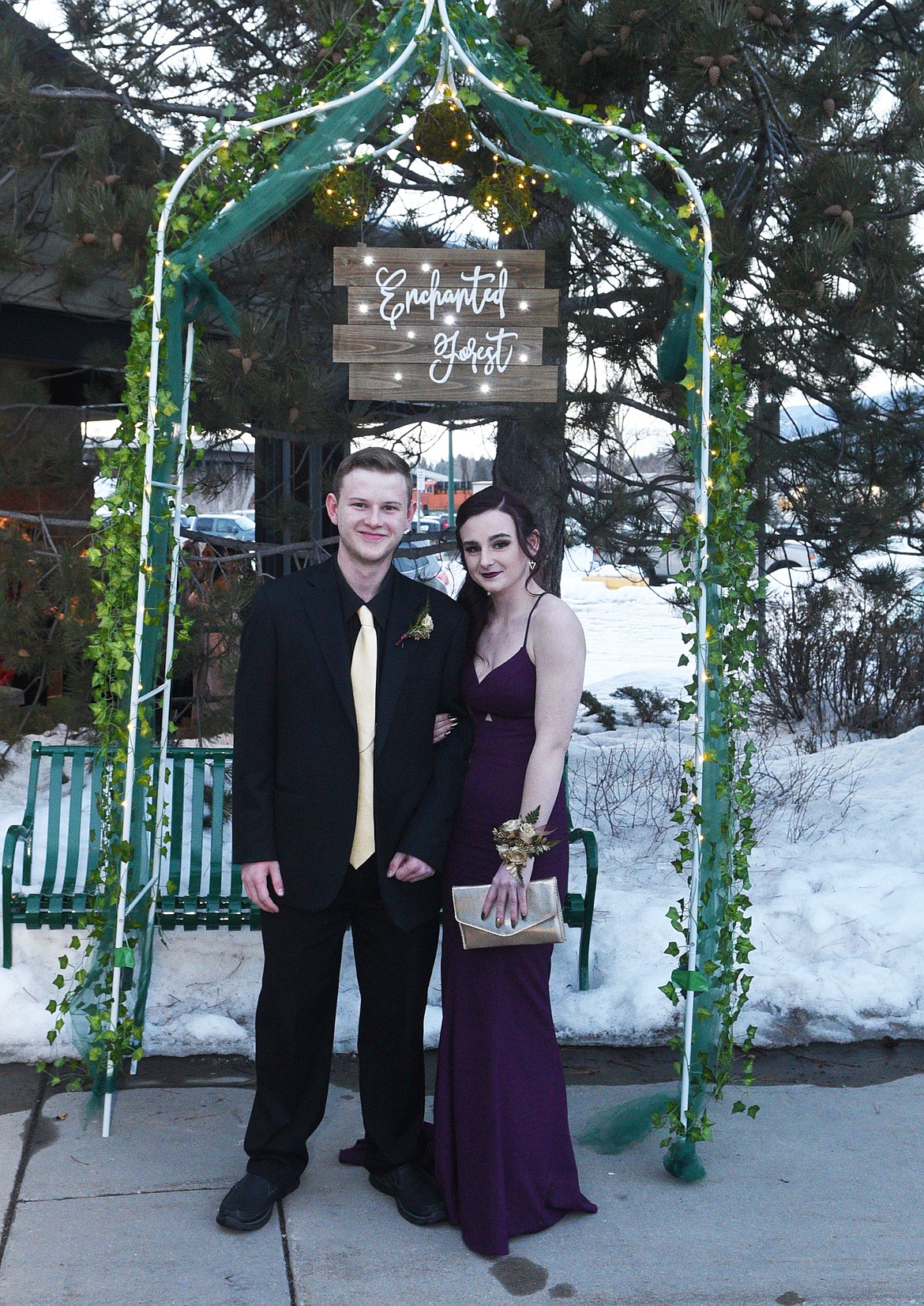 Students walk in the Grand March Saturday night during the Whitefish High School Prom at the O&#146;Shaughnessy Center. (Heidi Desch/Whitefish Pilot)