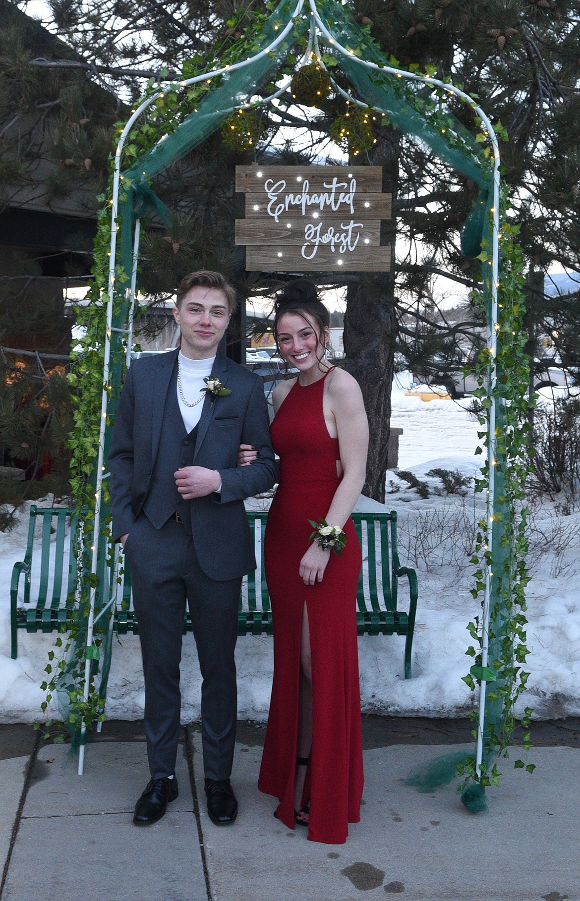 Students walk in the Grand March Saturday night during the Whitefish High School Prom at the O&#146;Shaughnessy Center. (Heidi Desch/Whitefish Pilot)