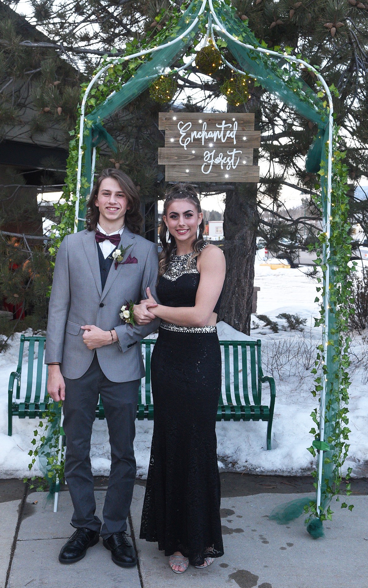 Students walk in the Grand March Saturday night during the Whitefish High School Prom at the O&#146;Shaughnessy Center. (Heidi Desch/Whitefish Pilot)