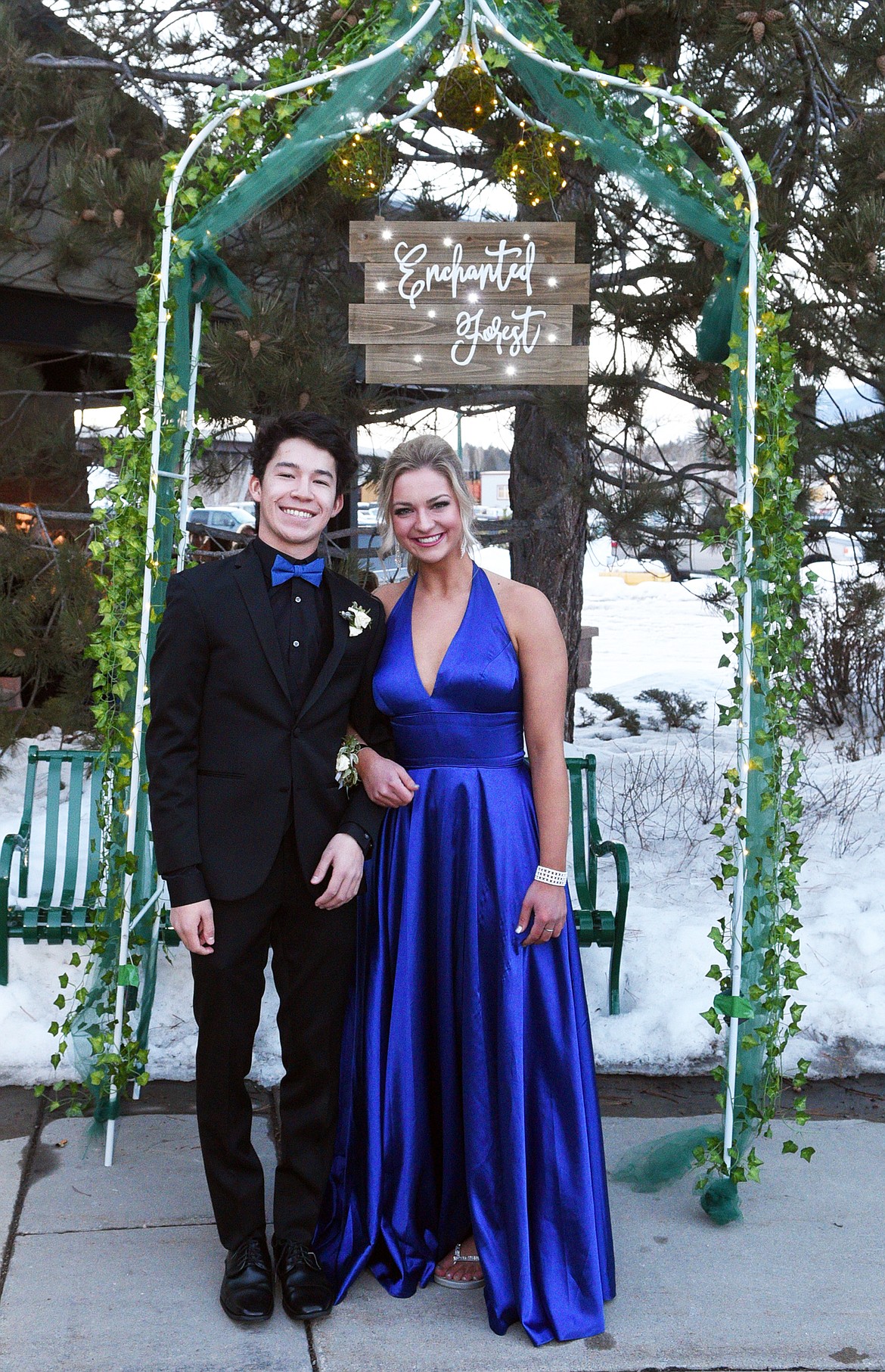 Students walk in the Grand March Saturday night during the Whitefish High School Prom at the O&#146;Shaughnessy Center. (Heidi Desch/Whitefish Pilot)