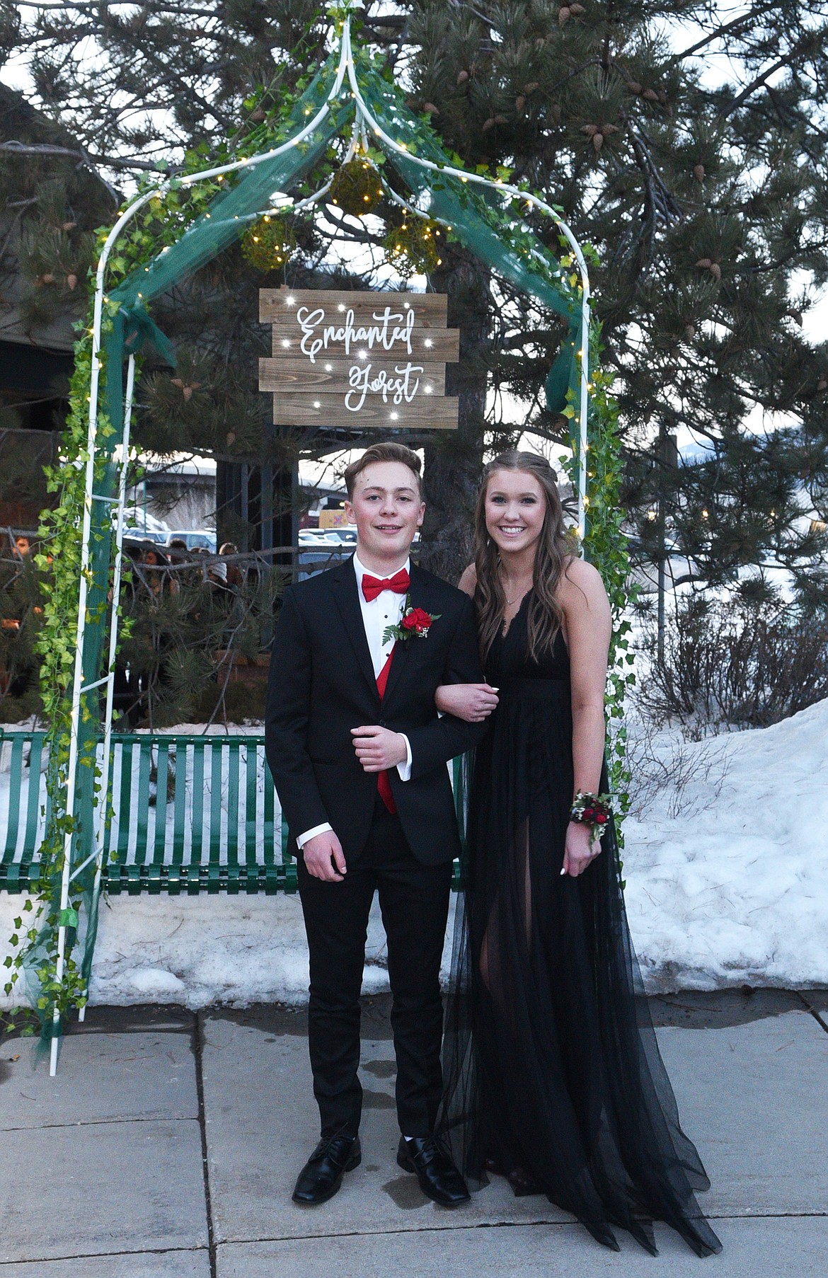 Students walk in the Grand March Saturday night during the Whitefish High School Prom at the O&#146;Shaughnessy Center. (Heidi Desch/Whitefish Pilot)