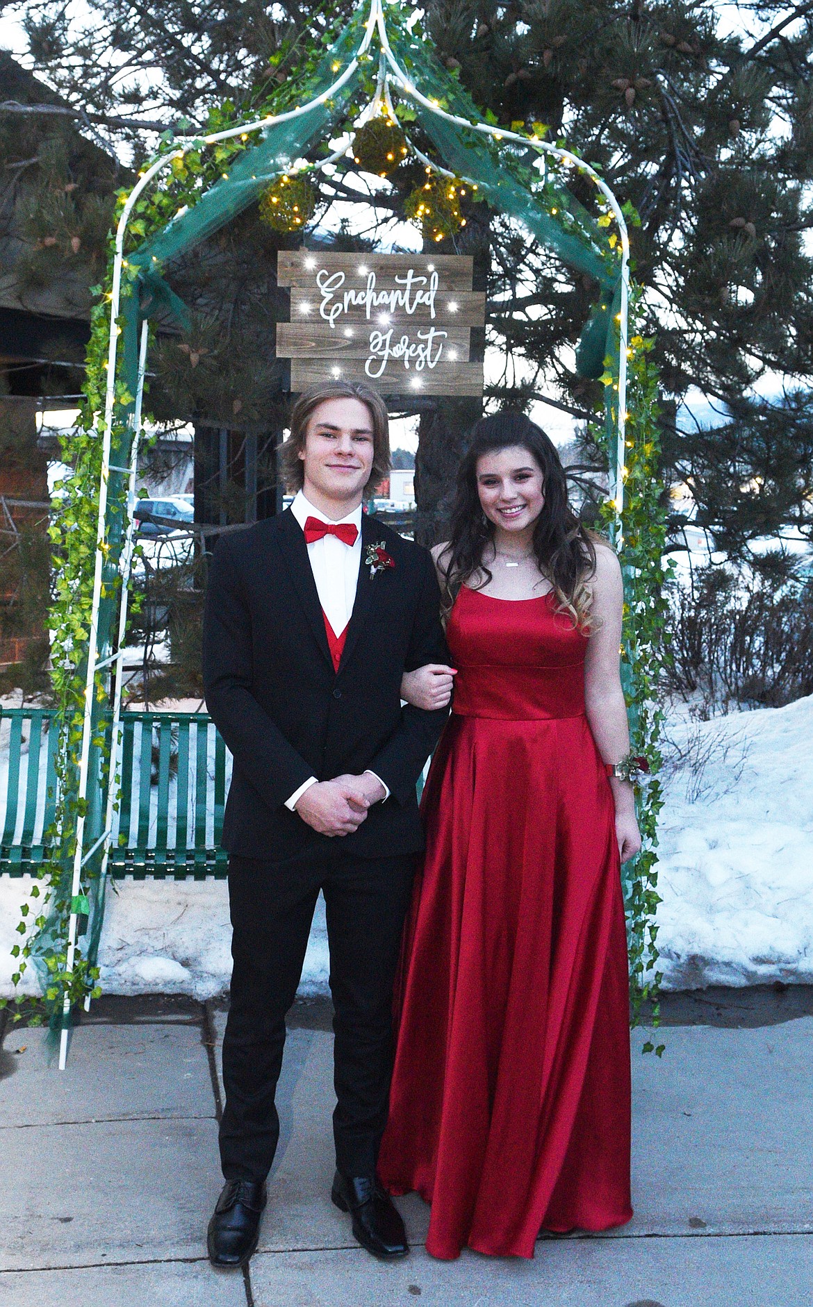 Students walk in the Grand March Saturday night during the Whitefish High School Prom at the O&#146;Shaughnessy Center. (Heidi Desch/Whitefish Pilot)