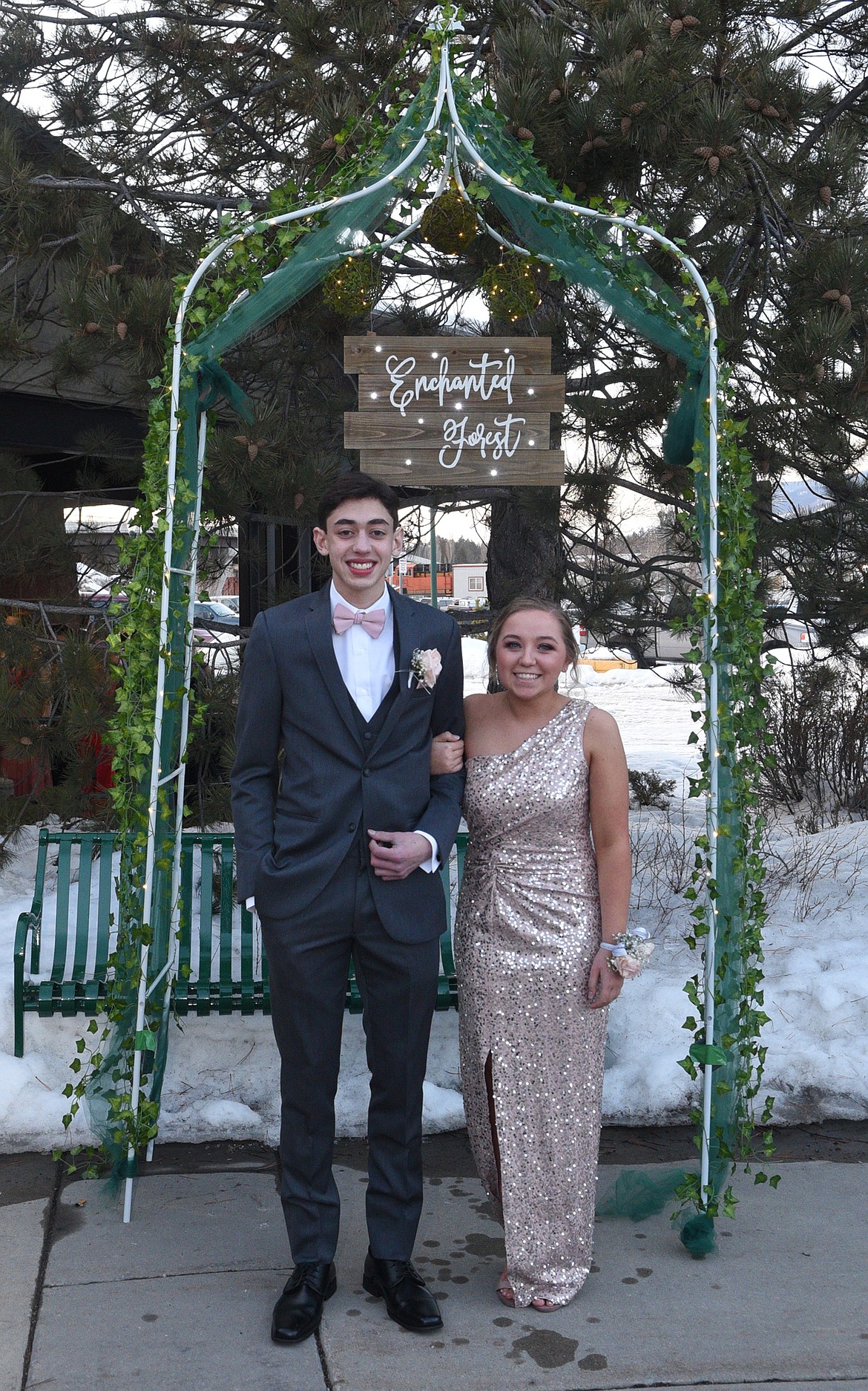 Students walk in the Grand March Saturday night during the Whitefish High School Prom at the O&#146;Shaughnessy Center. (Heidi Desch/Whitefish Pilot)