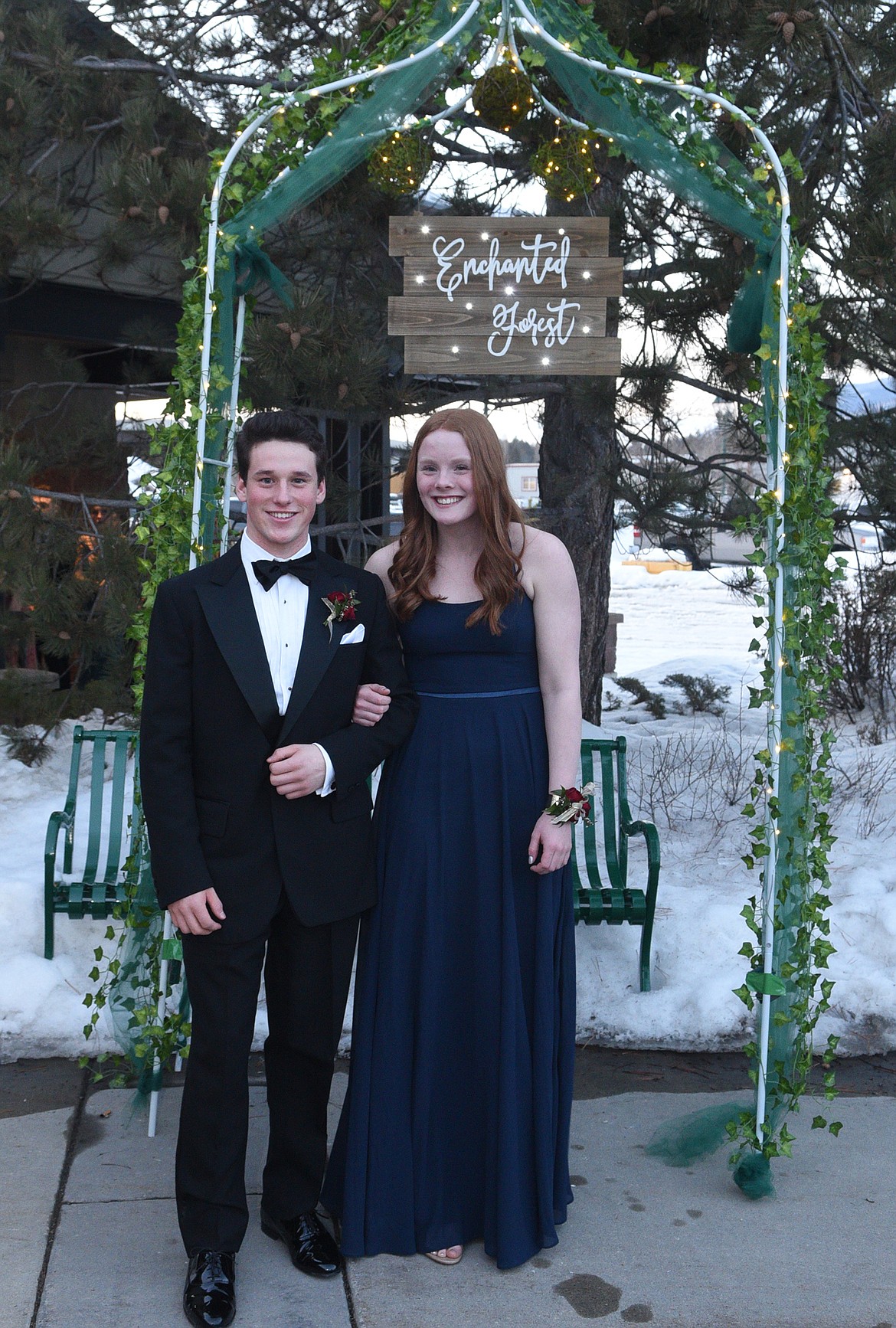 Students walk in the Grand March Saturday night during the Whitefish High School Prom at the O&#146;Shaughnessy Center. (Heidi Desch/Whitefish Pilot)