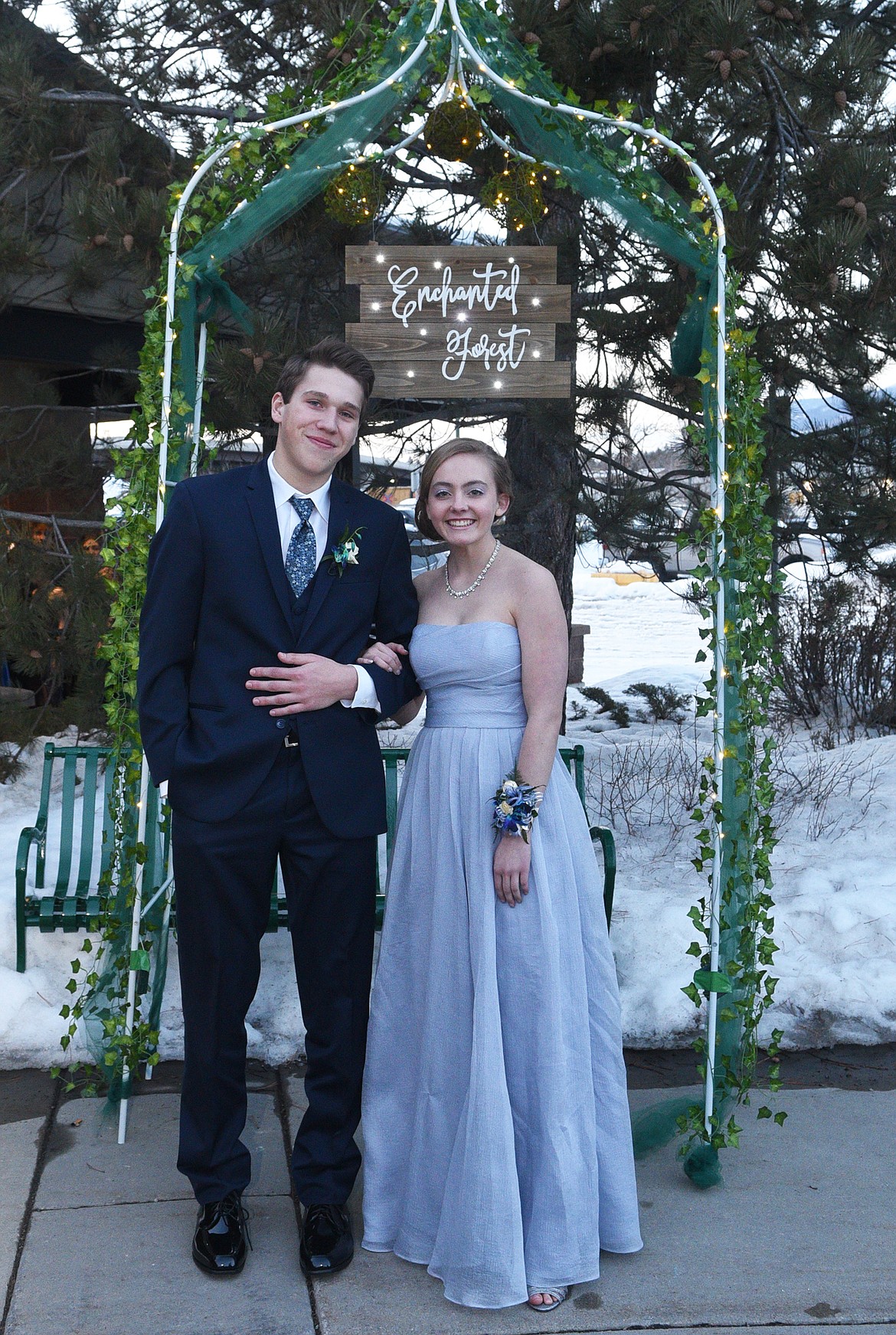 Students walk in the Grand March Saturday night during the Whitefish High School Prom at the O&#146;Shaughnessy Center. (Heidi Desch/Whitefish Pilot)