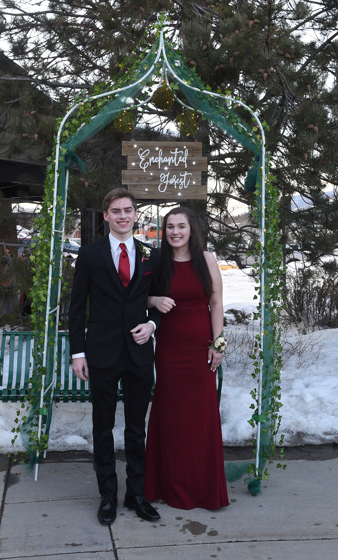 Students walk in the Grand March Saturday night during the Whitefish High School Prom at the O&#146;Shaughnessy Center. (Heidi Desch/Whitefish Pilot)