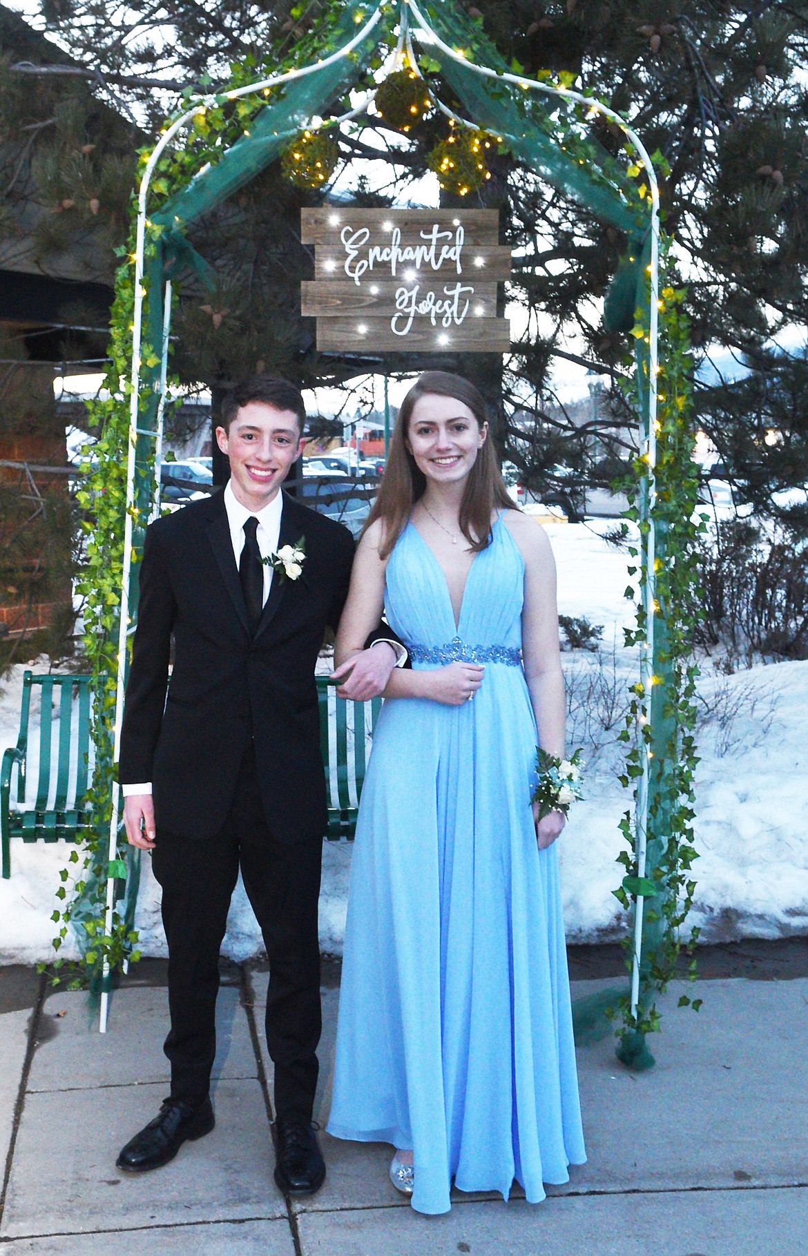 Students walk in the Grand March Saturday night during the Whitefish High School Prom at the O&#146;Shaughnessy Center. (Heidi Desch/Whitefish Pilot)