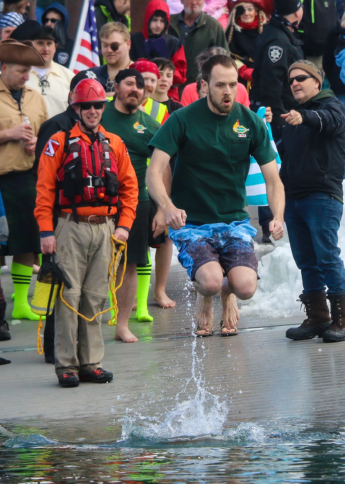 Photo by MANDI BATEMAN
Idaho Department of Lands Forester Jonathan Luhnow taking the plunge.