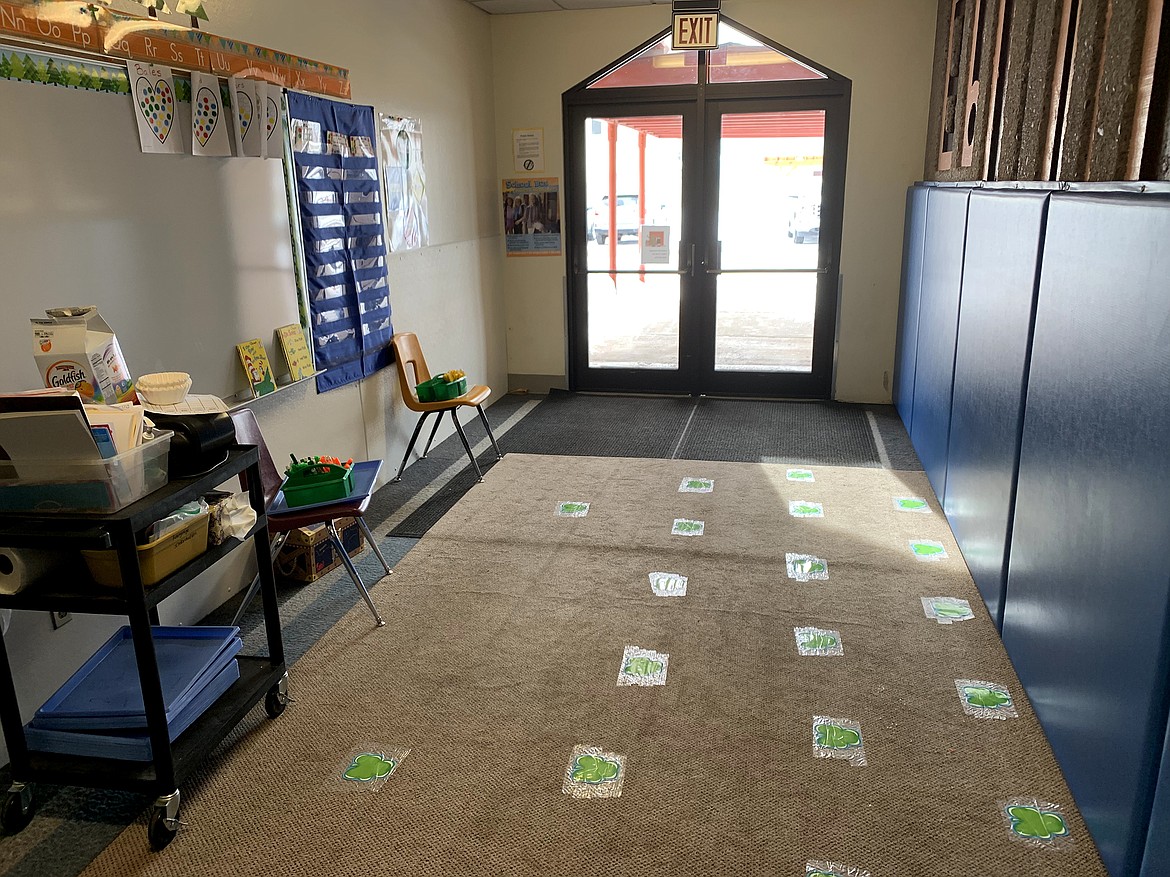 This entryway doubles as a kindergarten classroom thanks to space issues at Ruder Elementary. (Jeremy Weber photo)