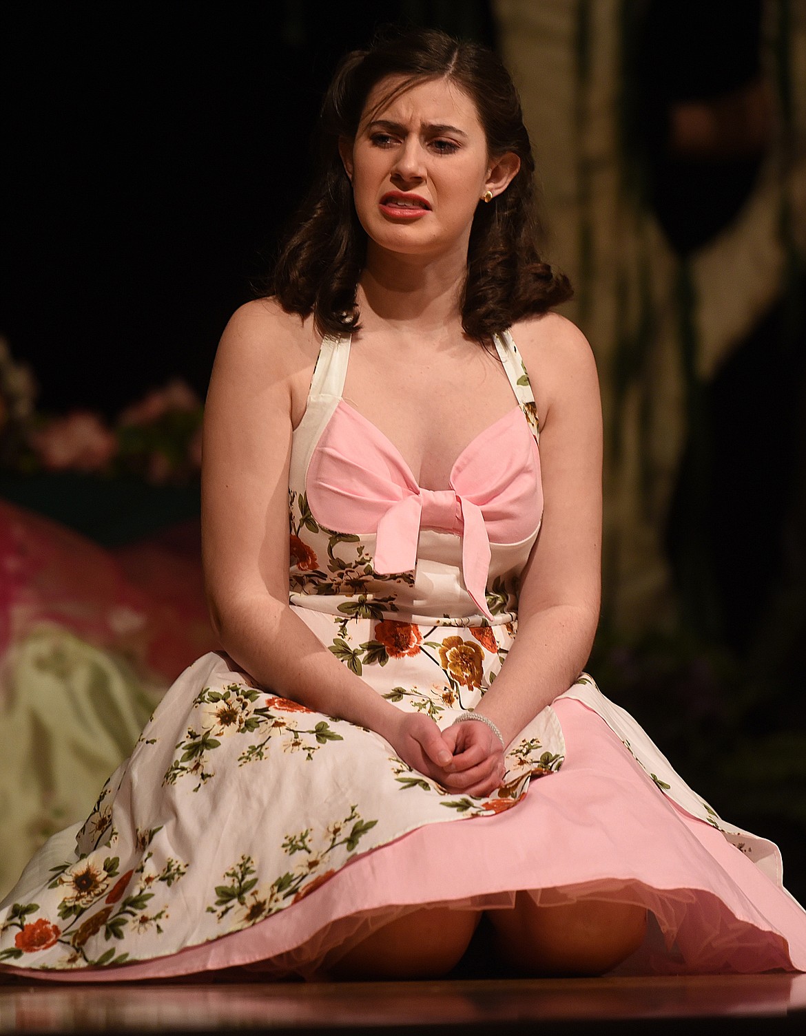 HELENA, PORTRAYED by Kyra Spencer, speaks her lines eloquently during the March 6 production of &#147;A Midsummer Night&#146;s Dream.&#148;