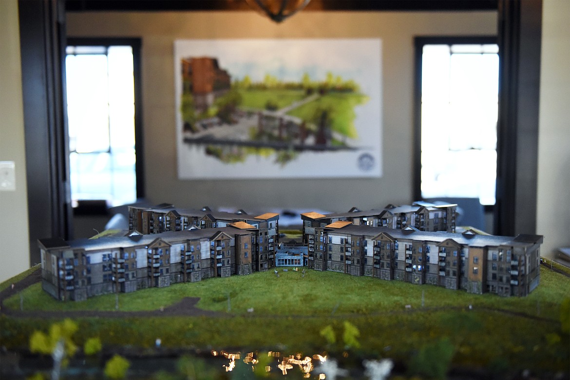 An architectural model of The Woodlands is displayed at the company&#146;s office in Kalispell on Wednesday, March 20. The model was constructed by Stillwater Christian School high school computer students using a 1:220 or &#147;Z scale.&#148; (Casey Kreider/Daily Inter Lake)