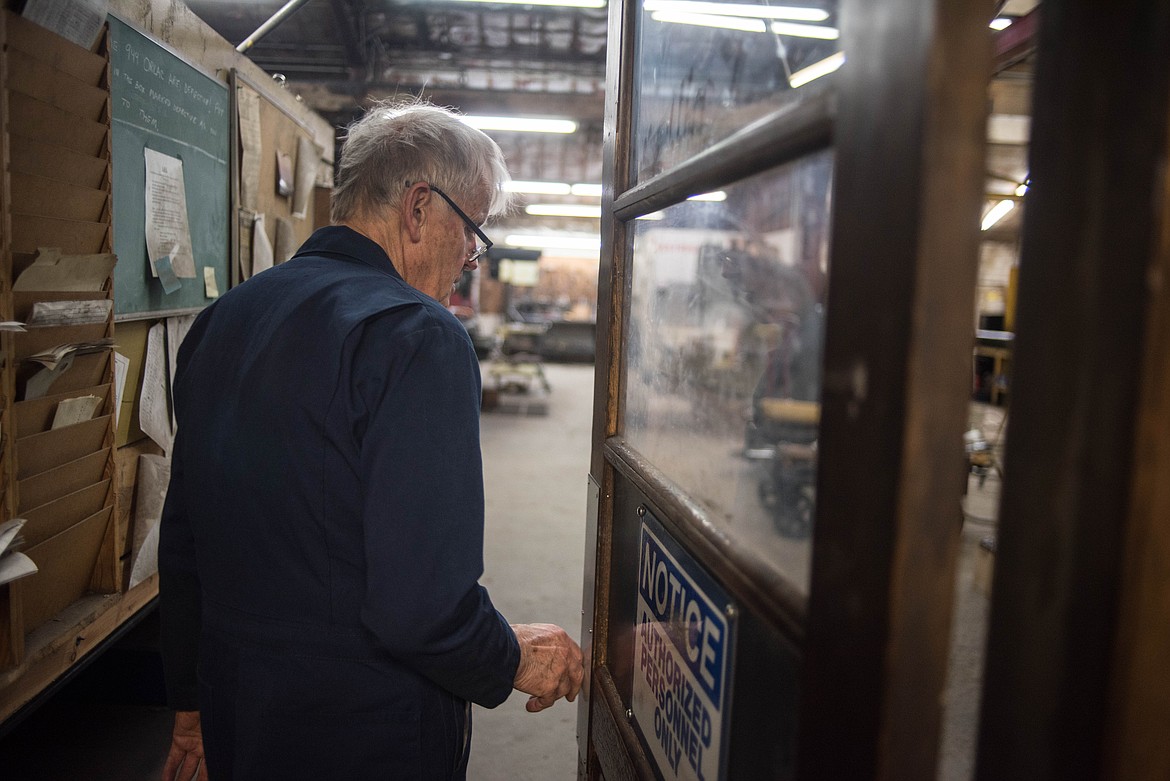 Bill Payne walks into his machine shop, Friday at Payne Machinery Inc. &#147;I put my heart and soul into this place,&#148; he said. (Luke Hollister/The Western News)