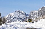 In Glacier Park, plows begin the long job of clearing roads of snow