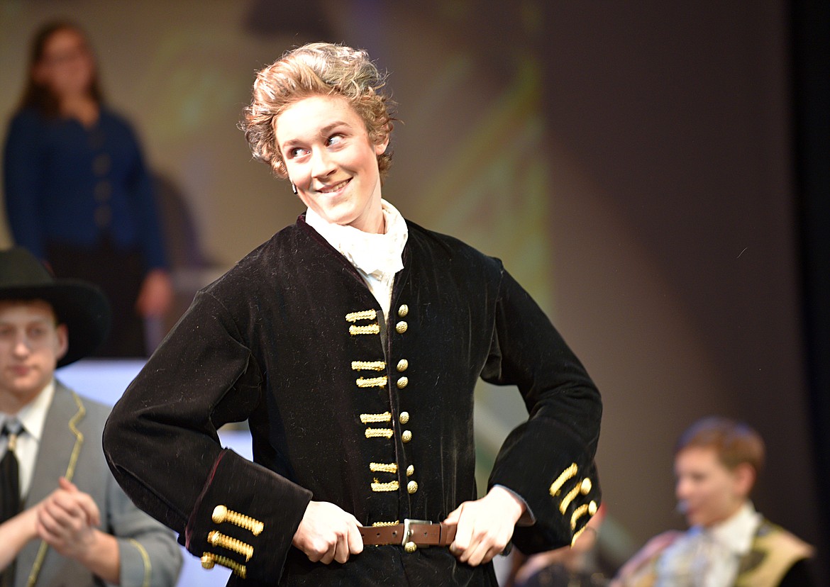 Simeon Myers, as Duke Weselton, prepares to dance for Anna in &#147;Elsa and Anna&#148; during a rehearsal Wednesday afternoon at the Whitefish Performing Arts Center. (Heidi Desch/Whitefish Pilot)