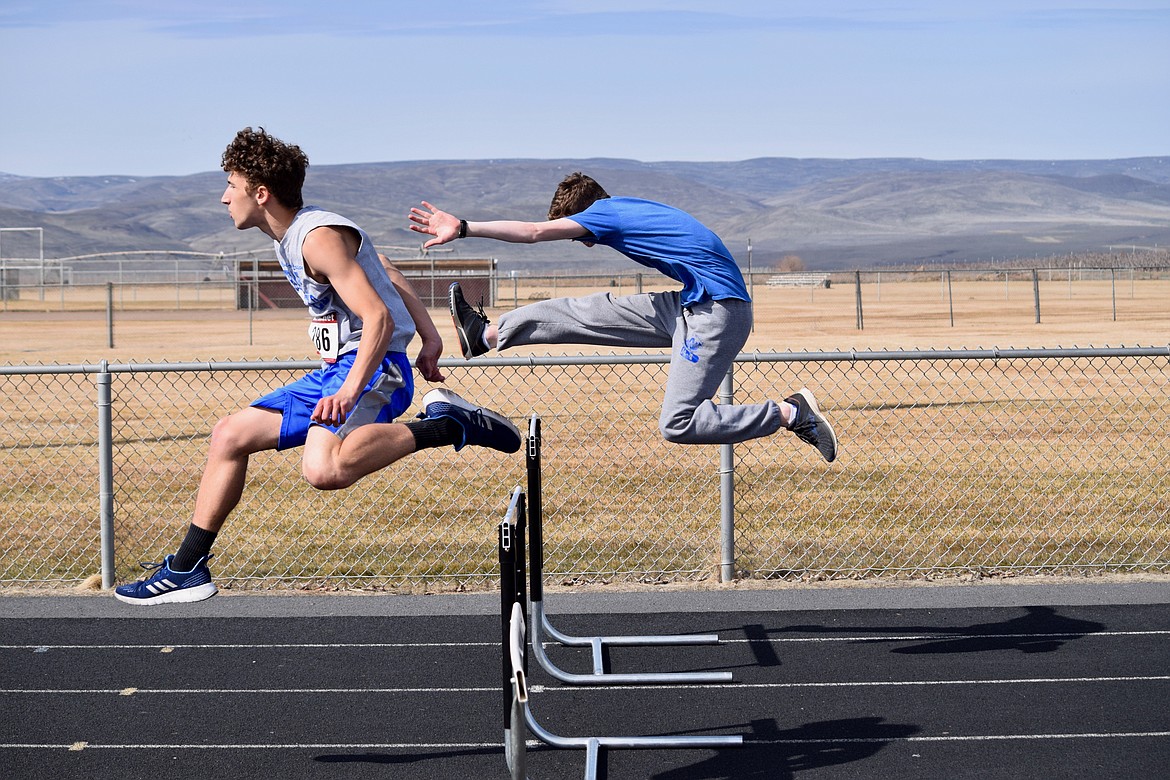 Charles H. Featherstone/courtesy photo
A Wahluke High School student does his best to keep his form perfect while going over a hurdle.