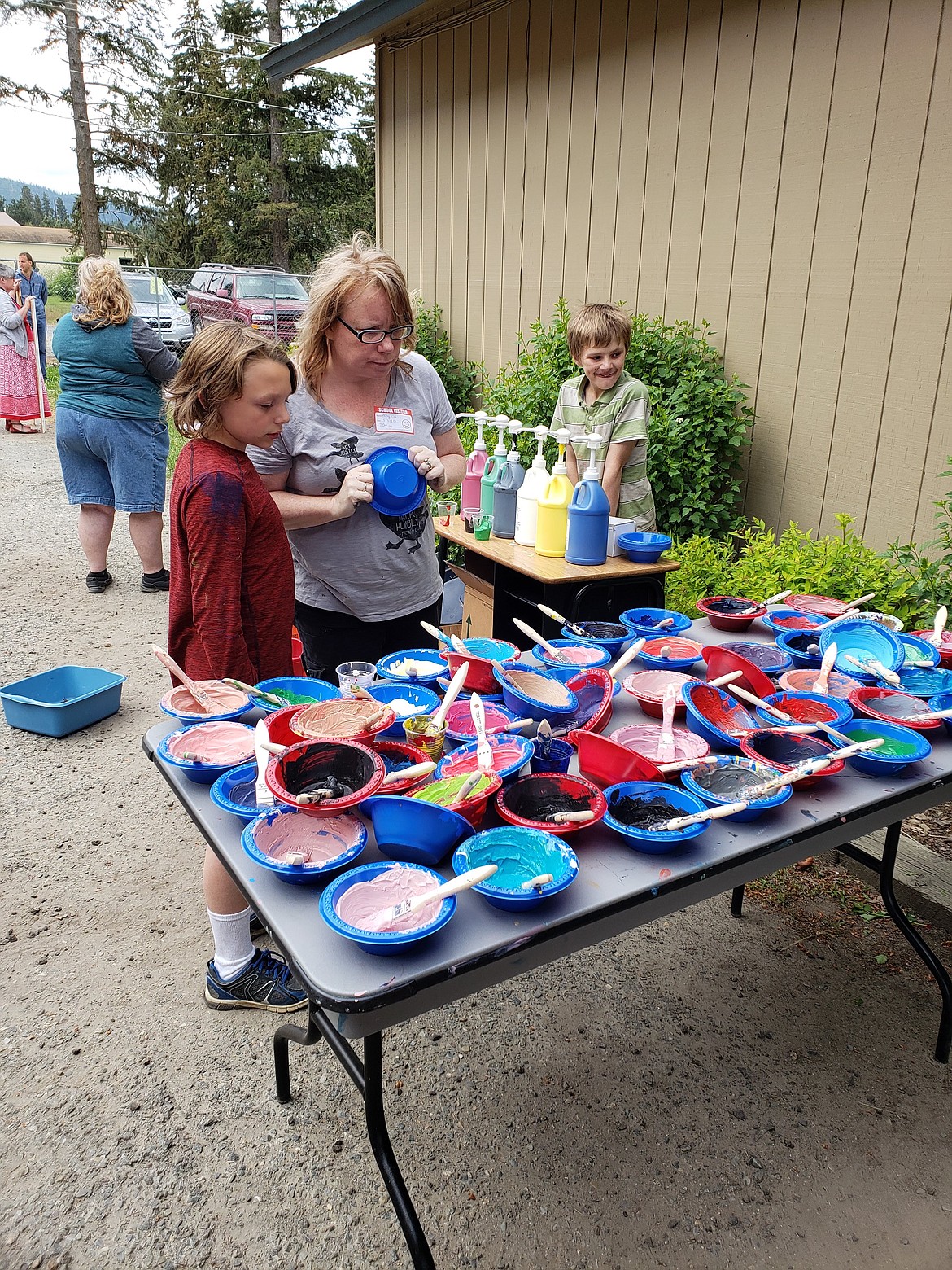 (Courtesy Photo)
The Naples school turned into a paint shop for the project.